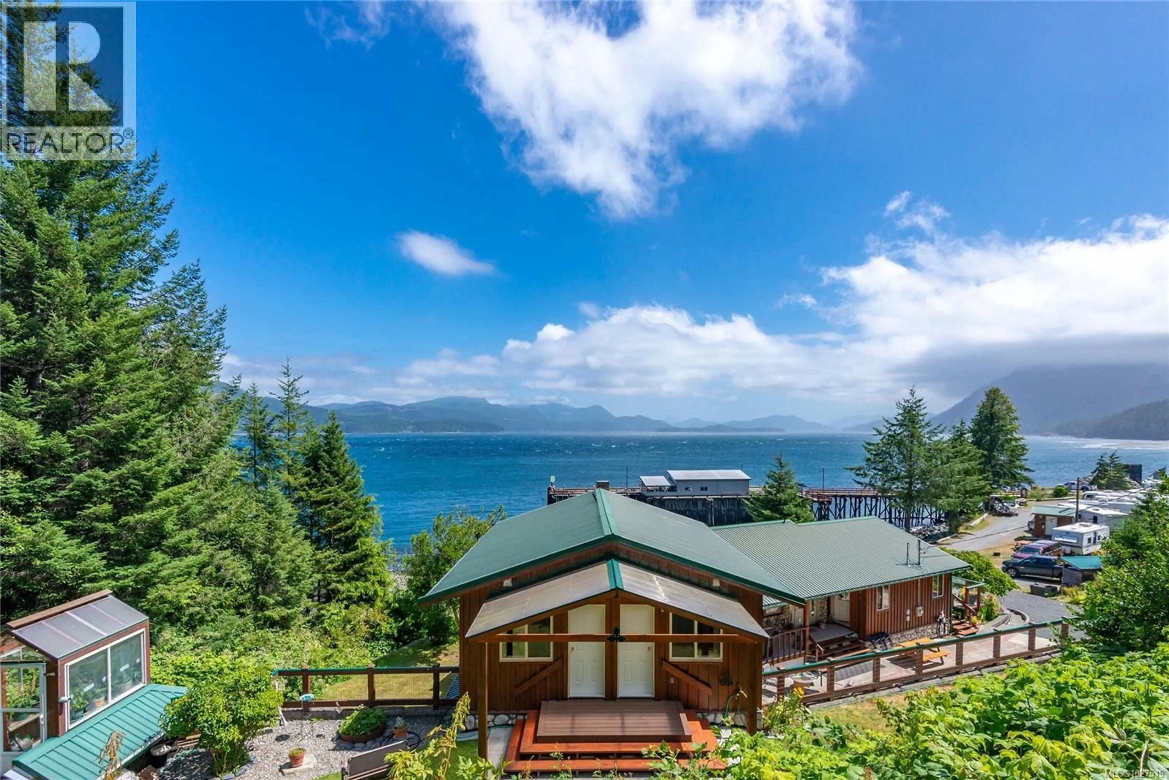 A pic from outside/outdoor area/front of a property/back of a property/a pic from drone, water/lake/river/ocean view for 23 SAYWARD ROAD, Sayward British Columbia V0P1R0