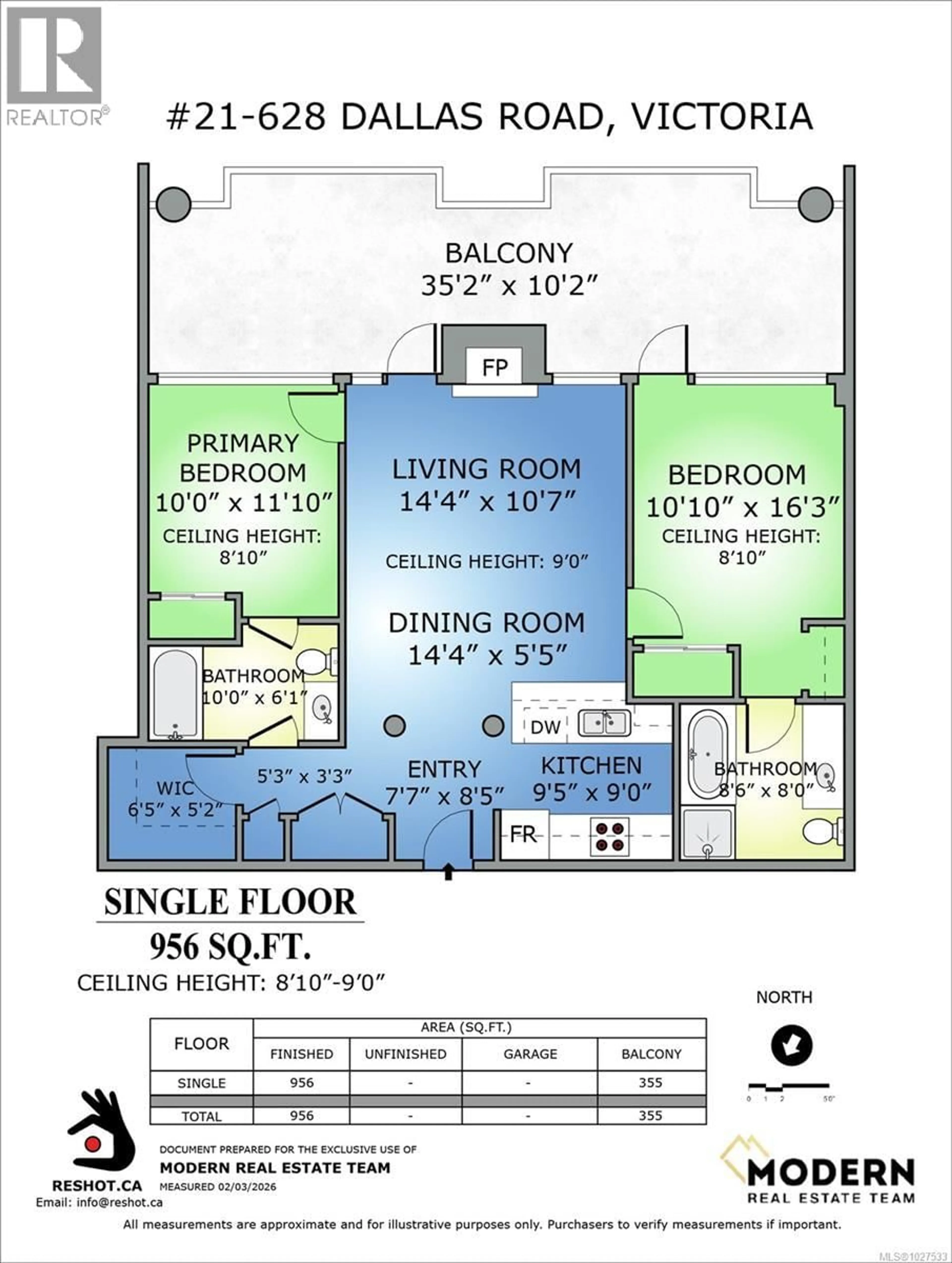 Floor plan for 628 - 21 DALLAS ROAD, Victoria British Columbia V8V4Z9
