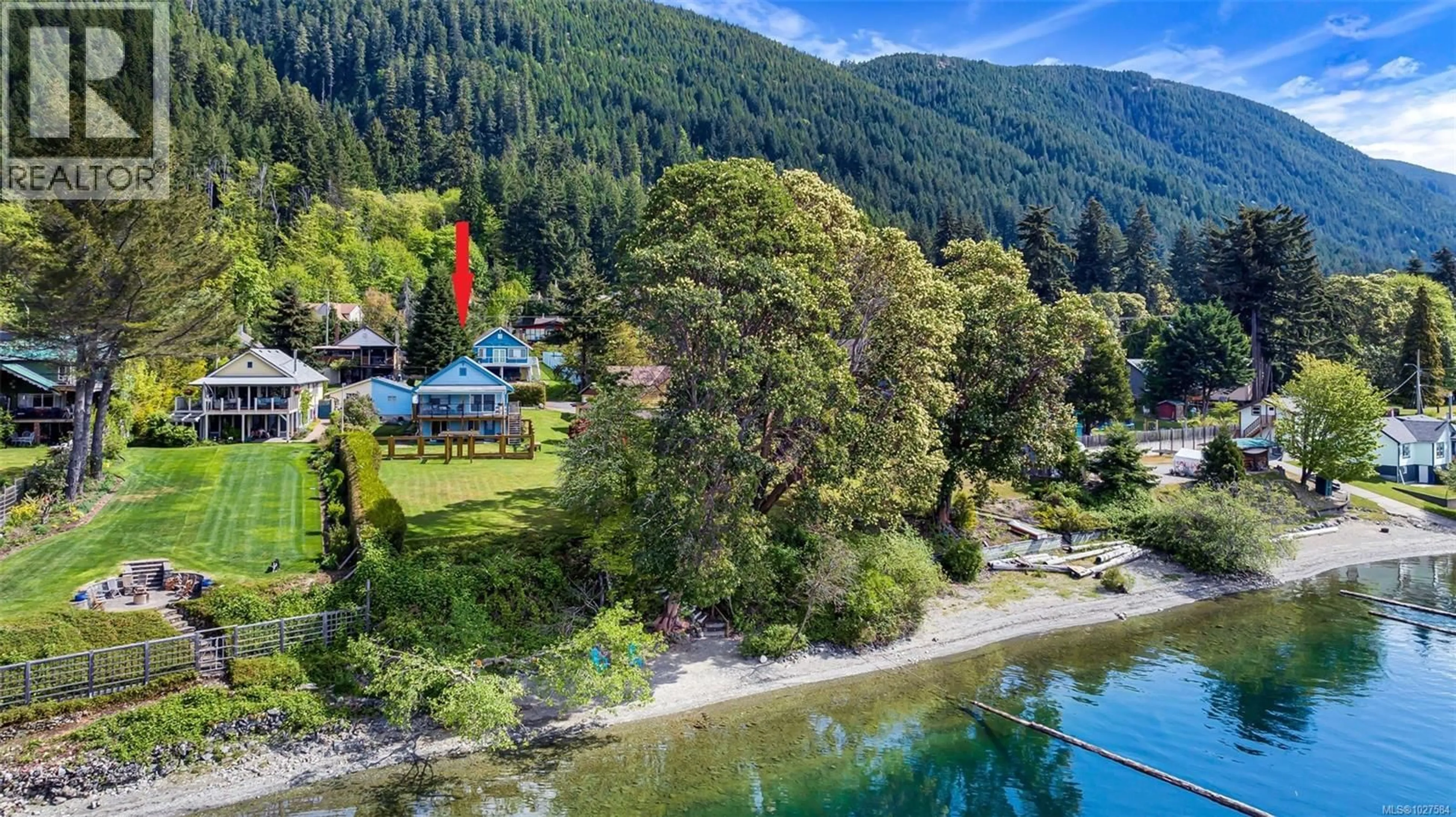 A pic from outside/outdoor area/front of a property/back of a property/a pic from drone, water/lake/river/ocean view for 10684 ALDER CRESCENT, Youbou British Columbia V0R3E1
