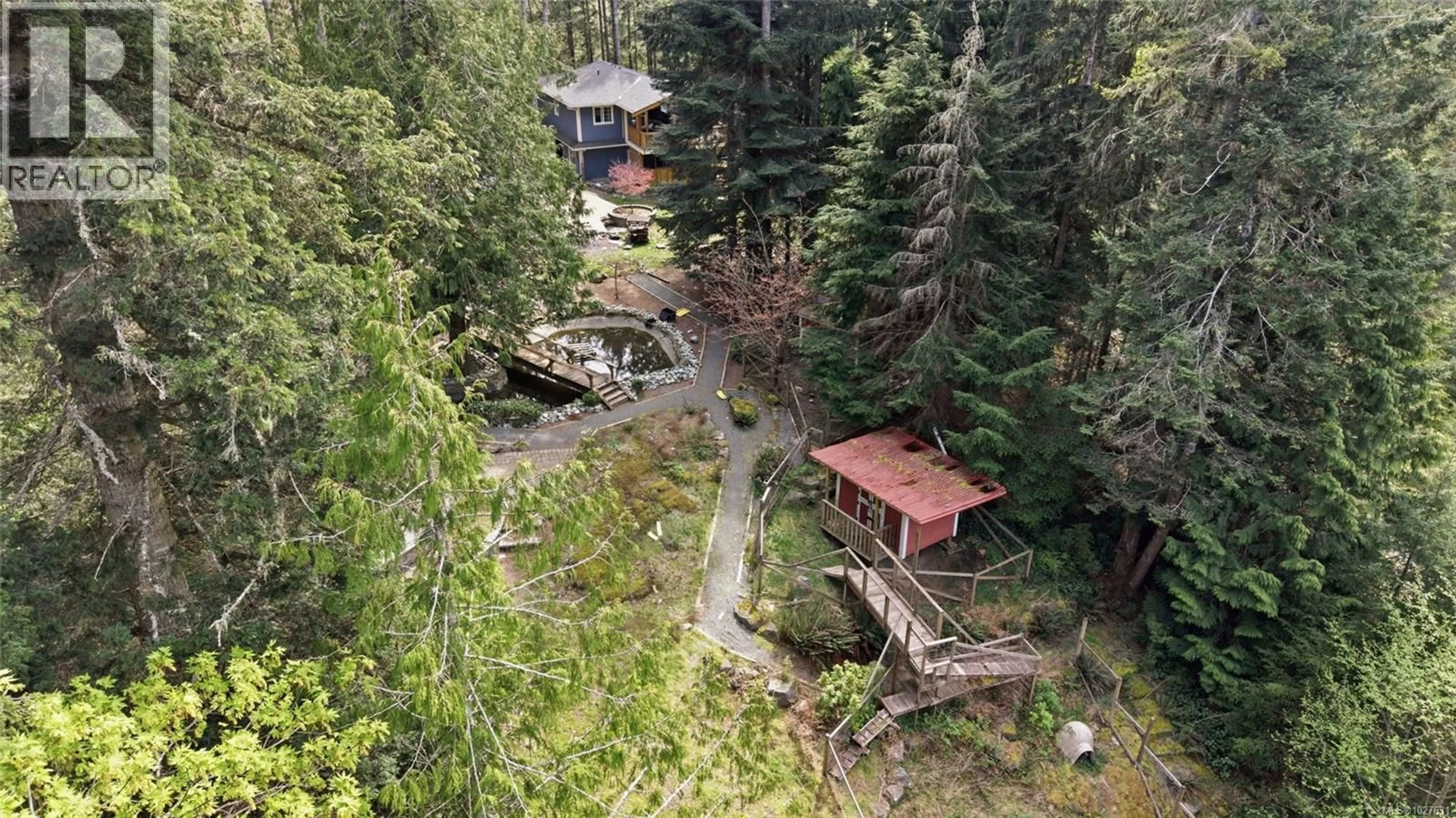 A pic from outside/outdoor area/front of a property/back of a property/a pic from drone, forest/trees view for 793 PARKHEIGHTS DRIVE, Sooke British Columbia V9Z1B5