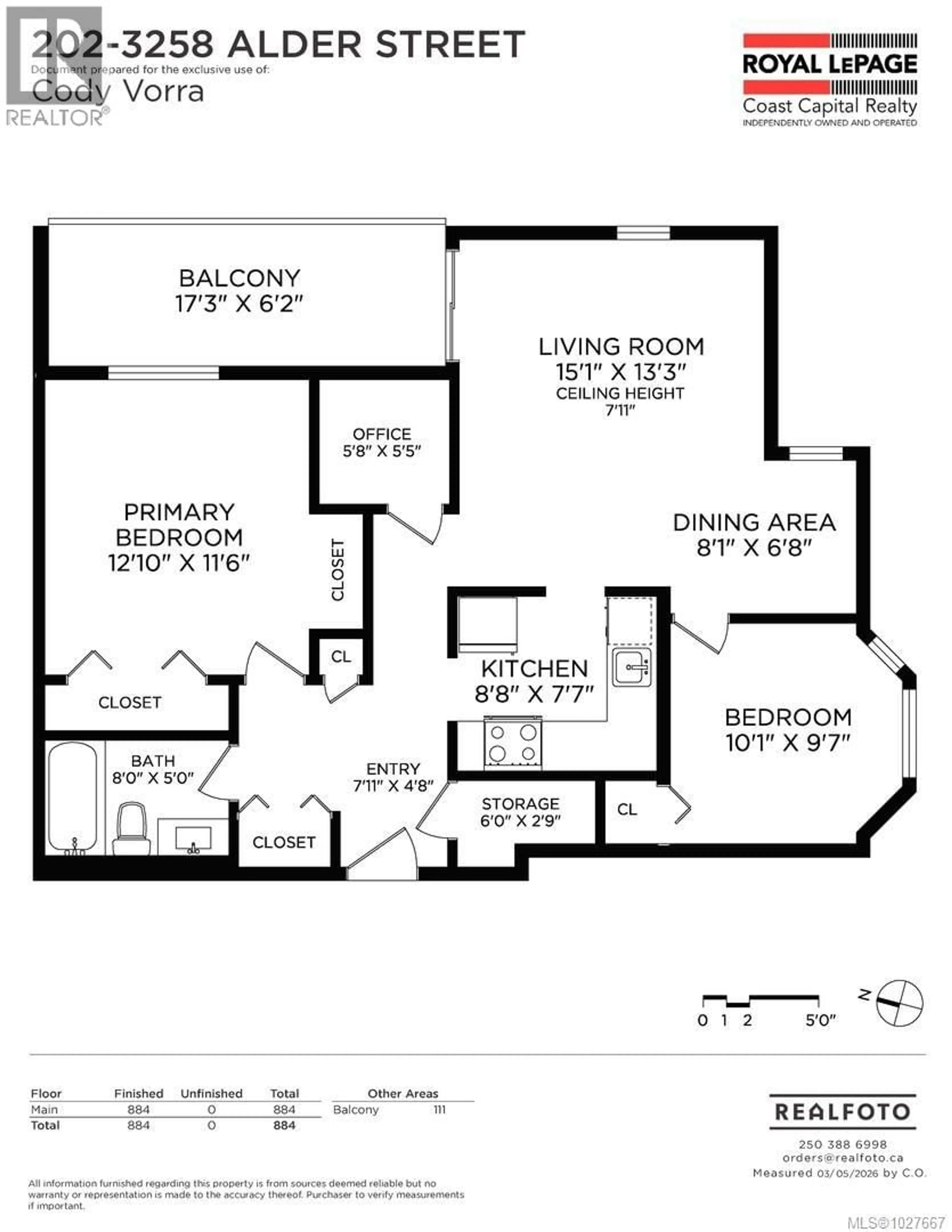 Floor plan for 202 - 3258 ALDER STREET, Saanich British Columbia V8X1P2