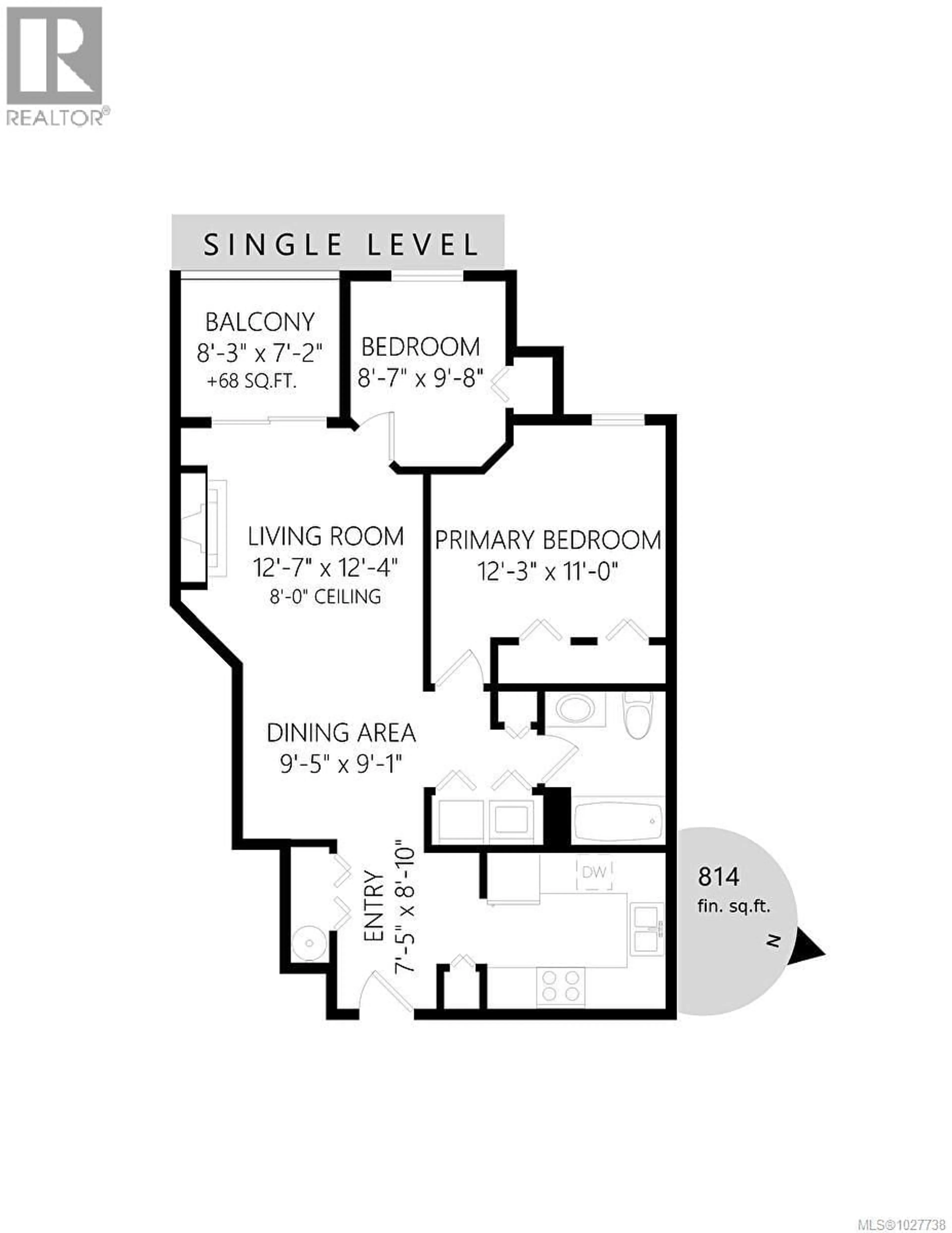 Floor plan for 304 - 2511 QUADRA STREET, Victoria British Columbia V8T4E1