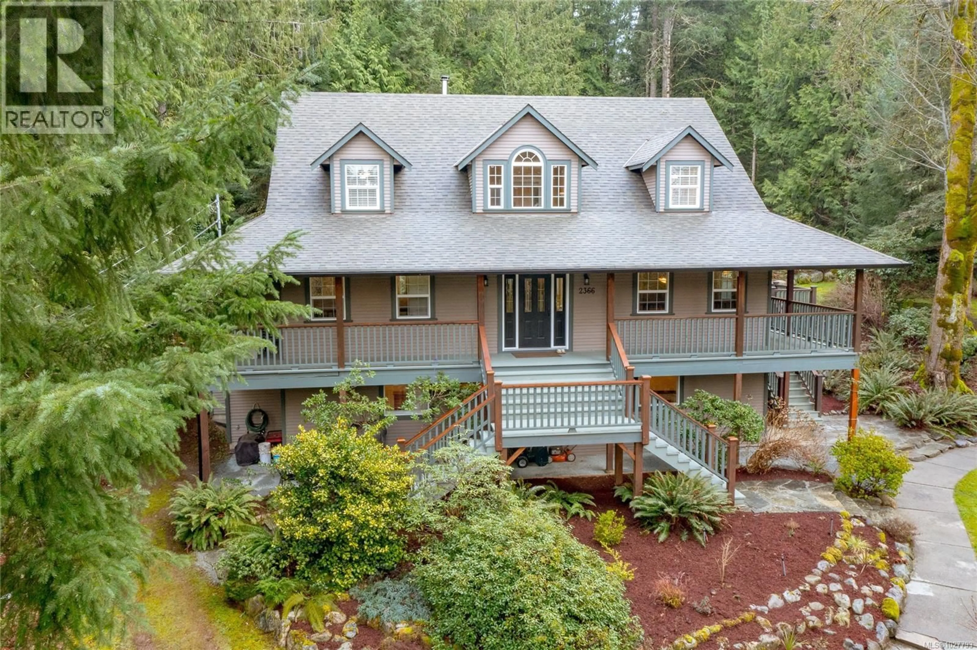 A pic from outside/outdoor area/front of a property/back of a property/a pic from drone, mountain view for 2366 LOSEE ROAD, Shawnigan Lake British Columbia V8H2B1