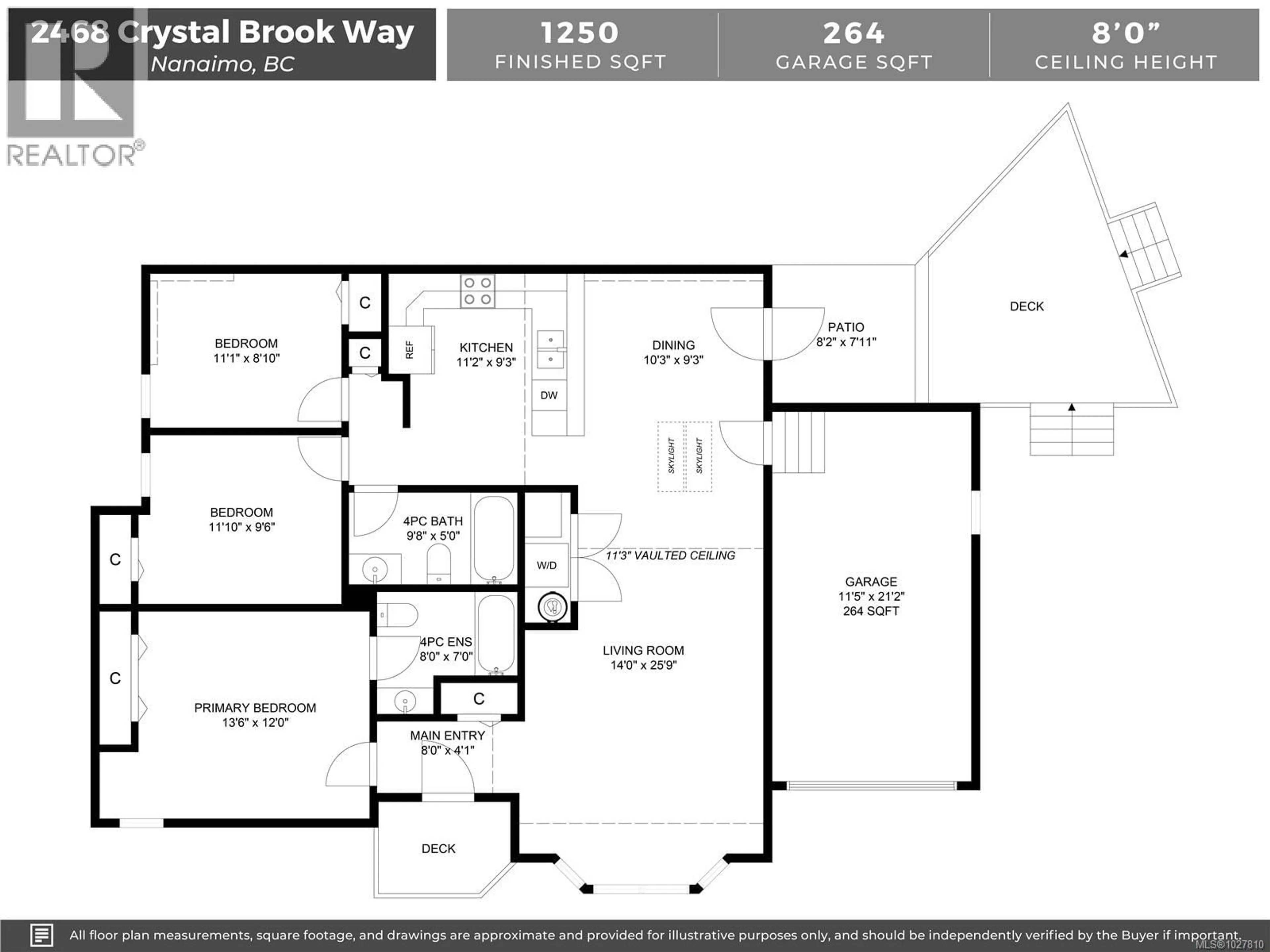 Floor plan for 2468 CRYSTAL BROOK WAY, Nanaimo British Columbia V9T6L5