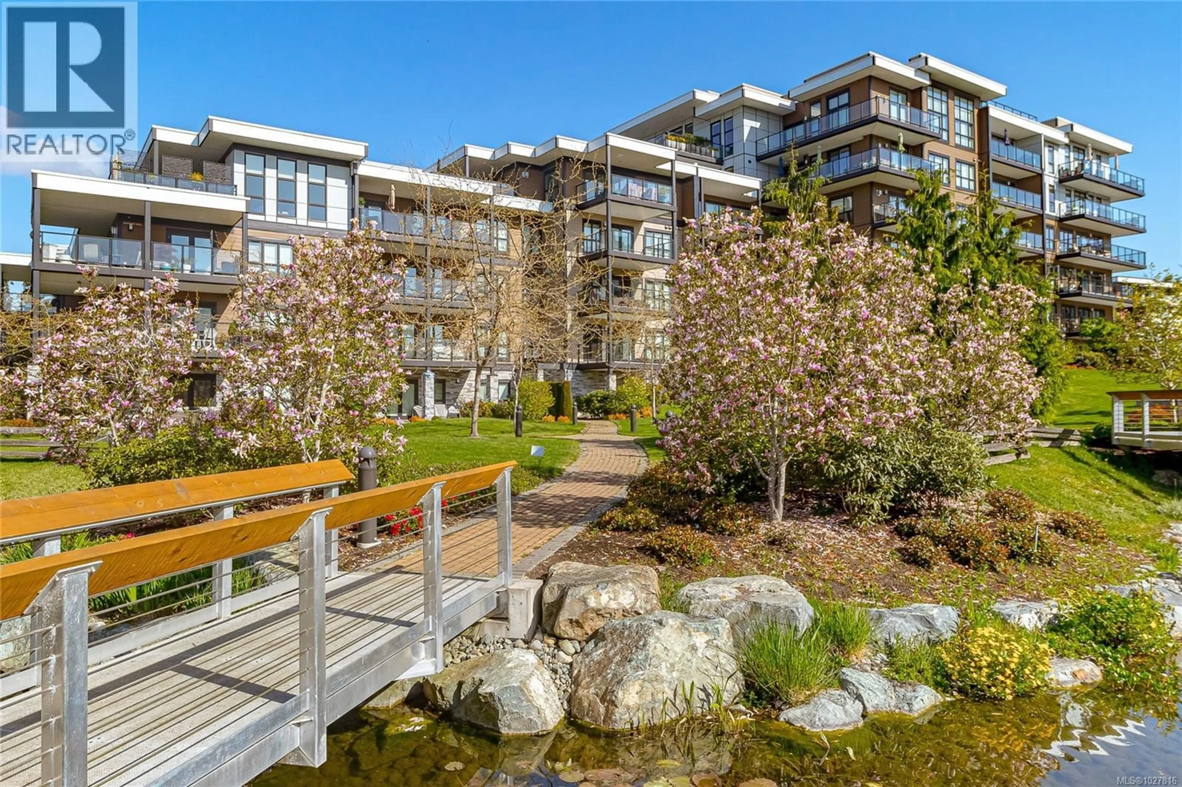 Patio, water/lake/river/ocean view for 204 - 741 TRAVINO LANE, Saanich British Columbia V8Z0G3