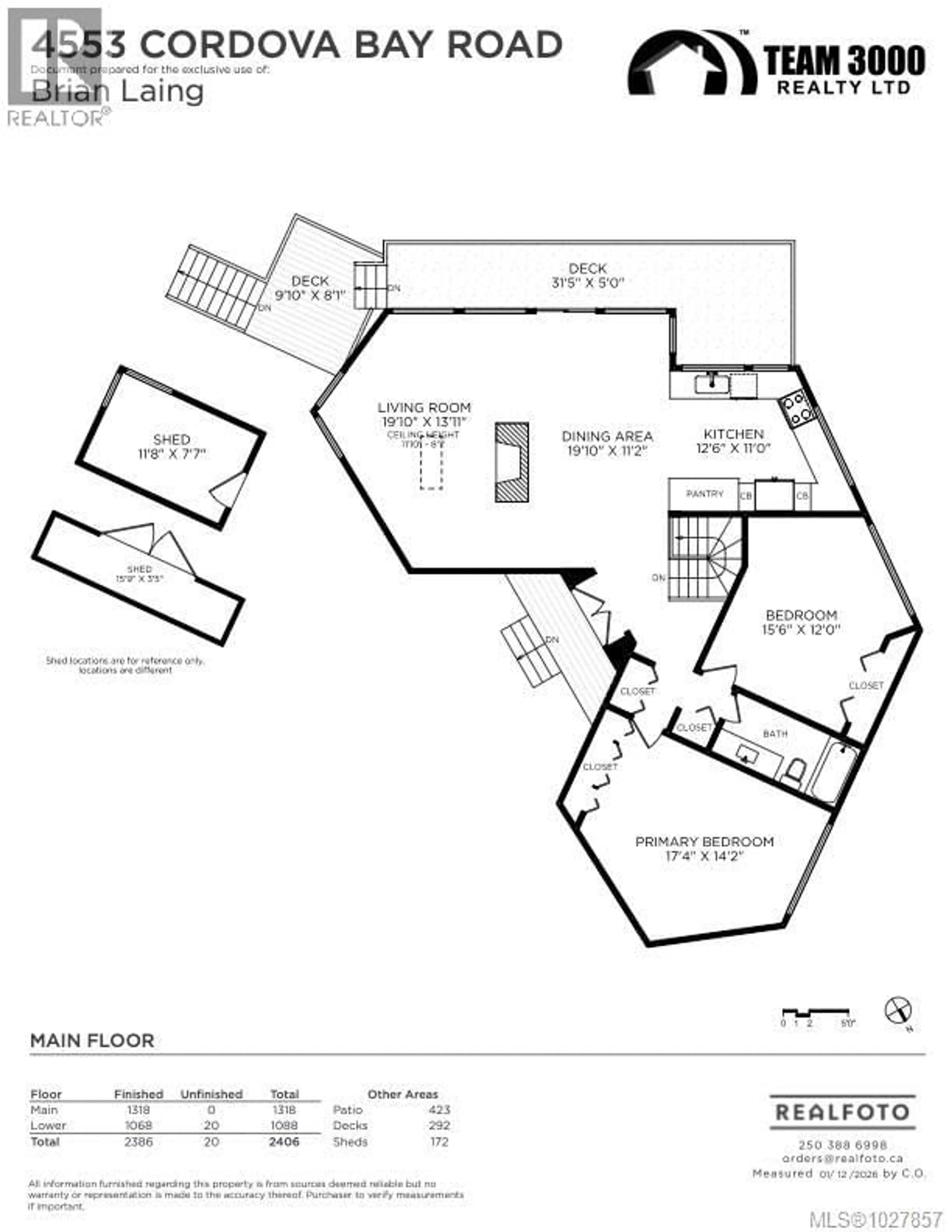 Floor plan for 4553 CORDOVA BAY ROAD, Saanich British Columbia V8X3V6
