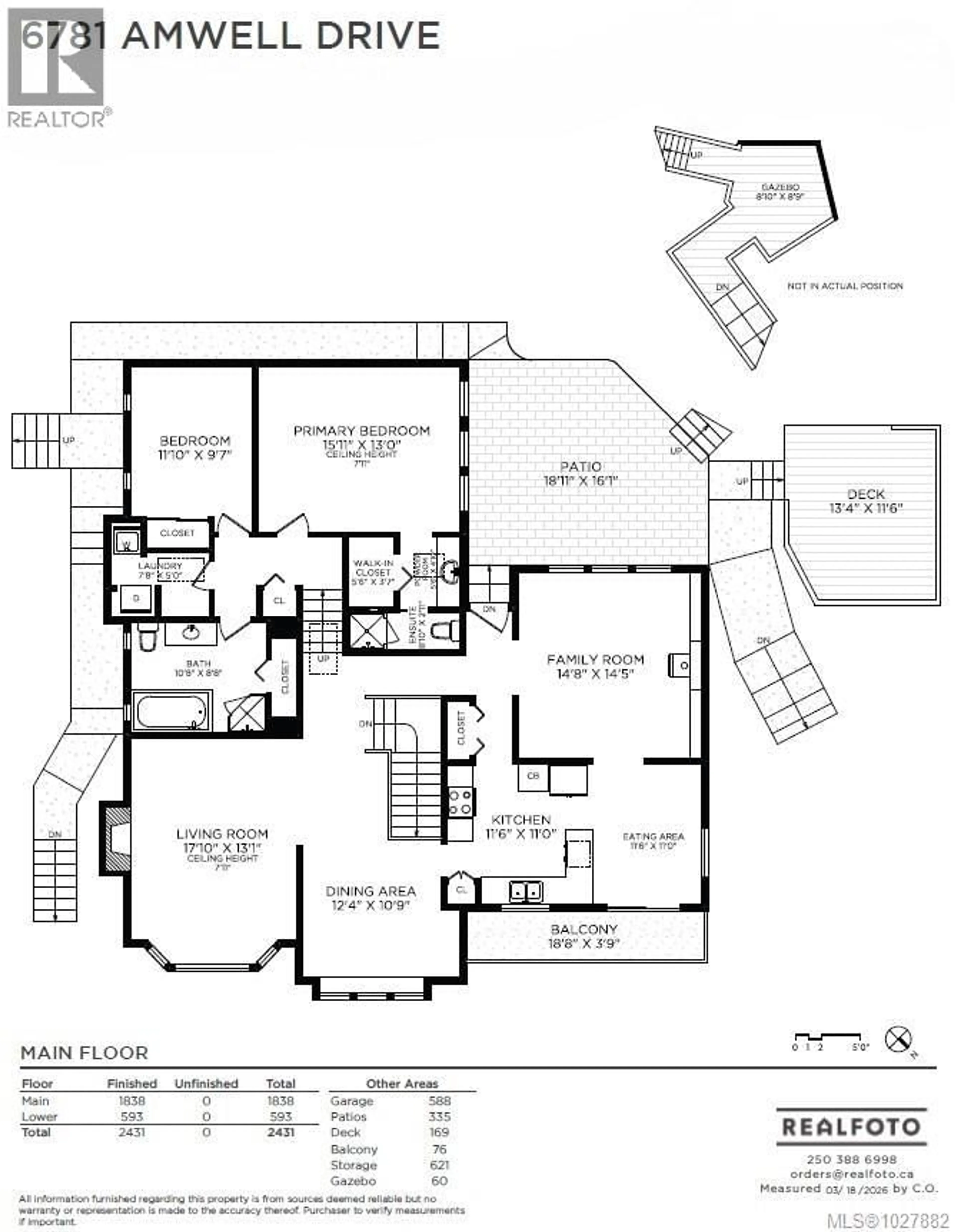 Floor plan for 6781 AMWELL DRIVE, Central Saanich British Columbia V8M1A1