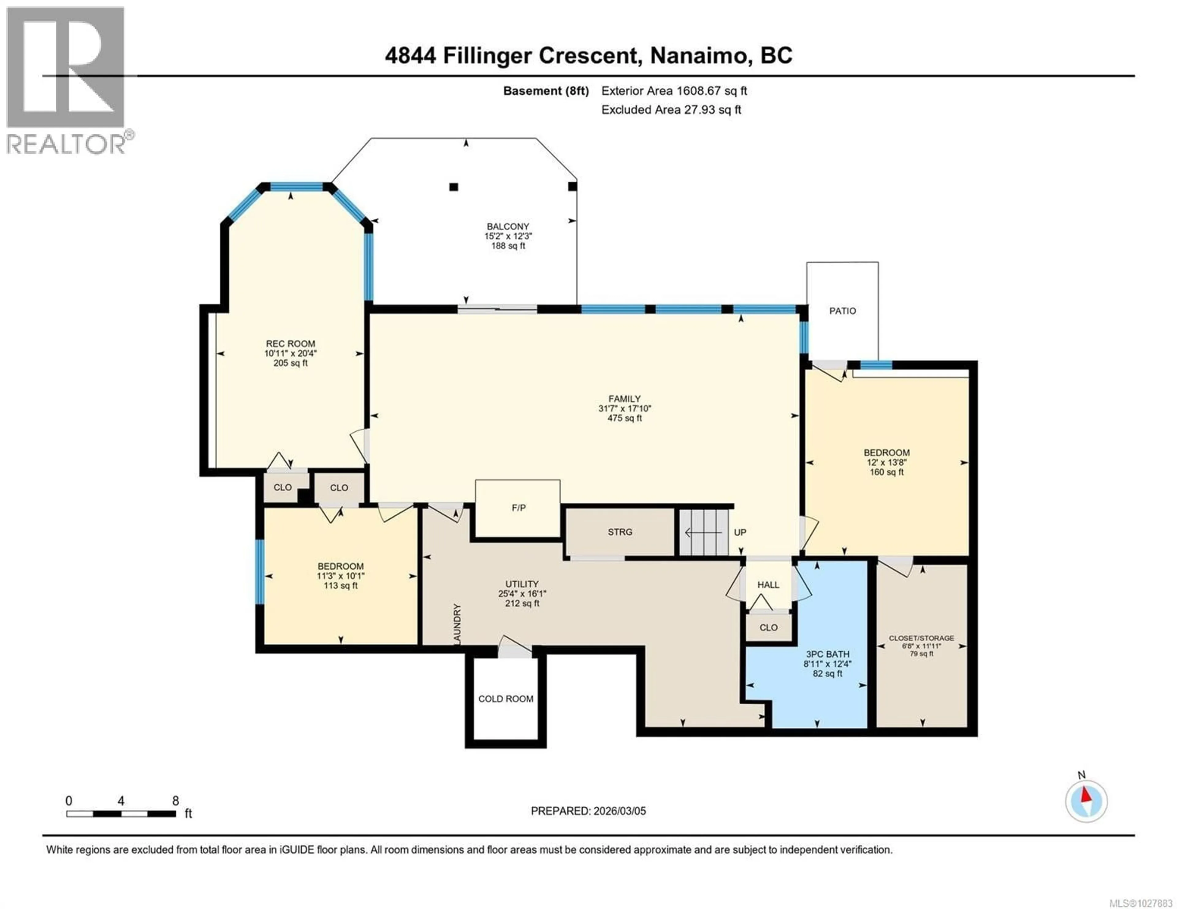 Floor plan for 4844 FILLINGER CRESCENT, Nanaimo British Columbia V9V1K1