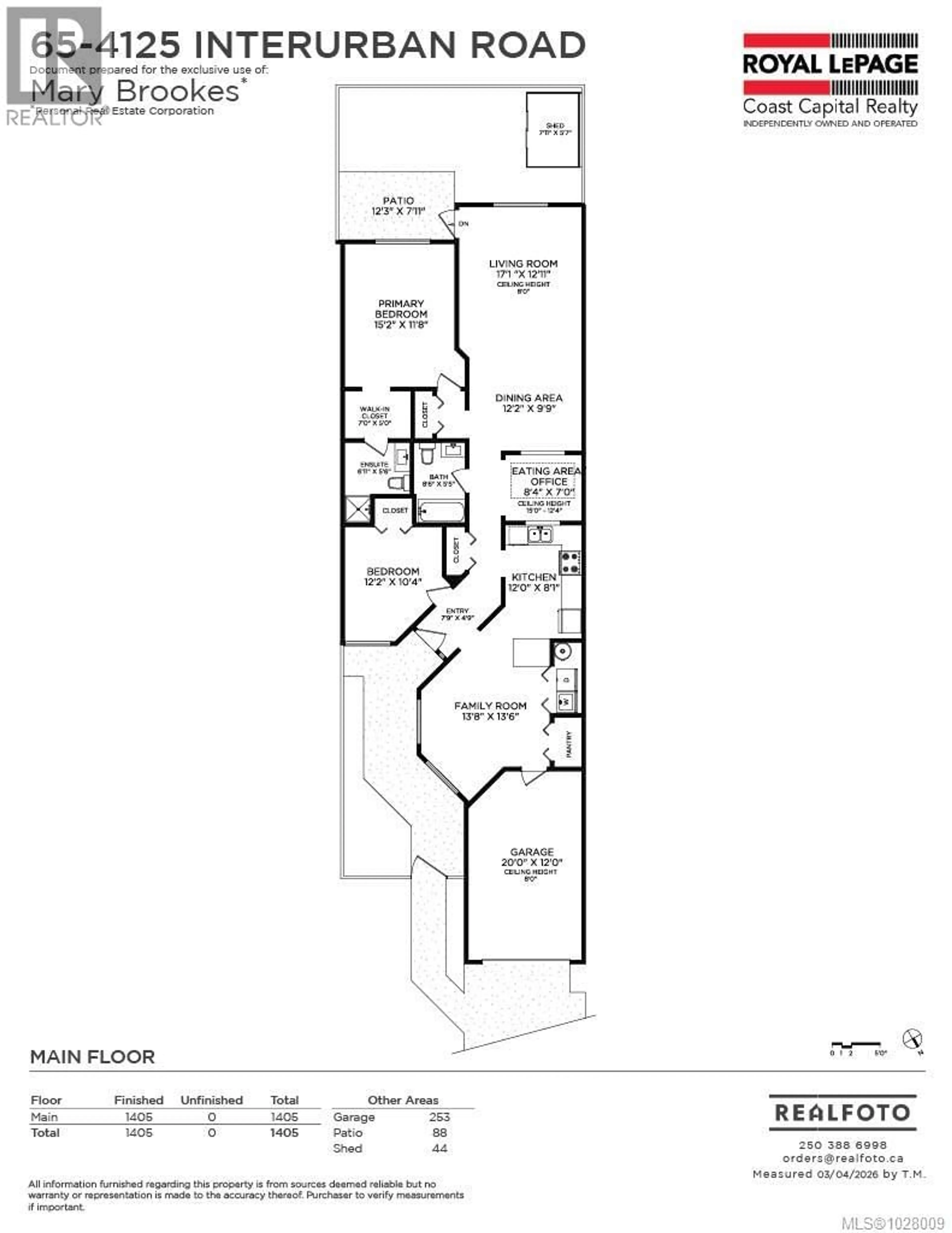 Floor plan for 65 - 4125 INTERURBAN ROAD, Saanich British Columbia V8Z4W8