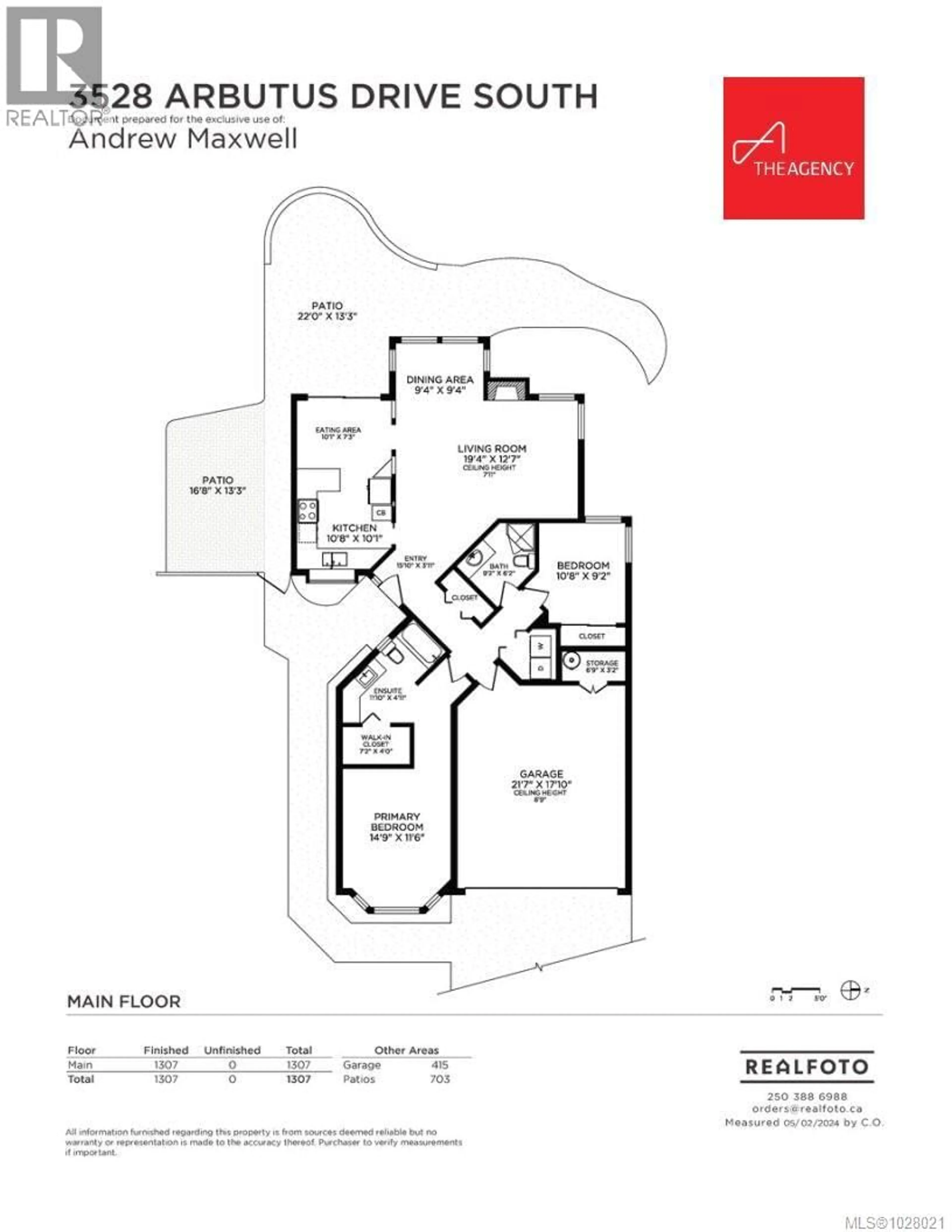 Floor plan for 3528 ARBUTUS DRIVE SOUTH, Cobble Hill British Columbia V8H0K8