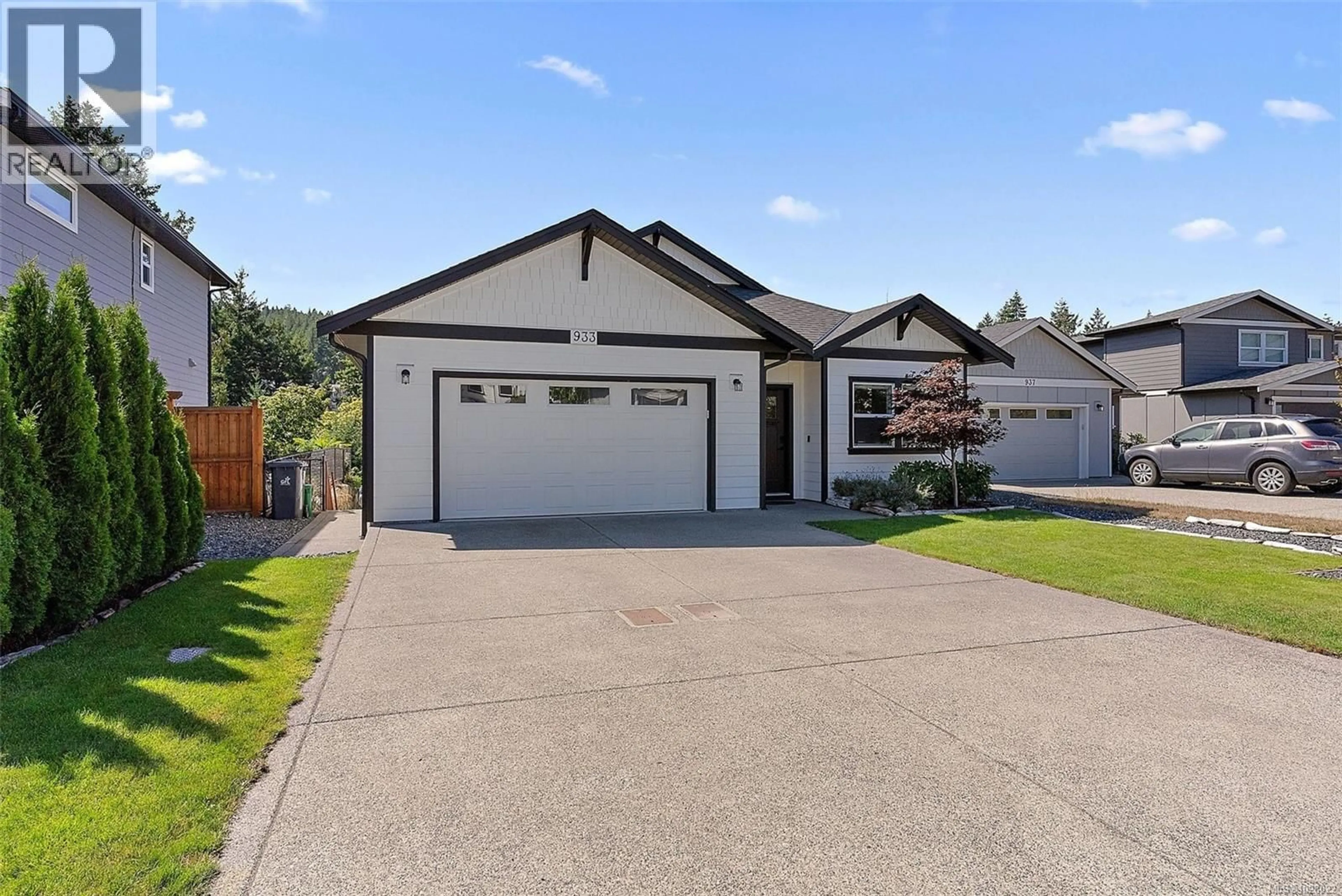Home with vinyl exterior material, street for 933 BLAKEON PLACE, Langford British Columbia V9C0R3