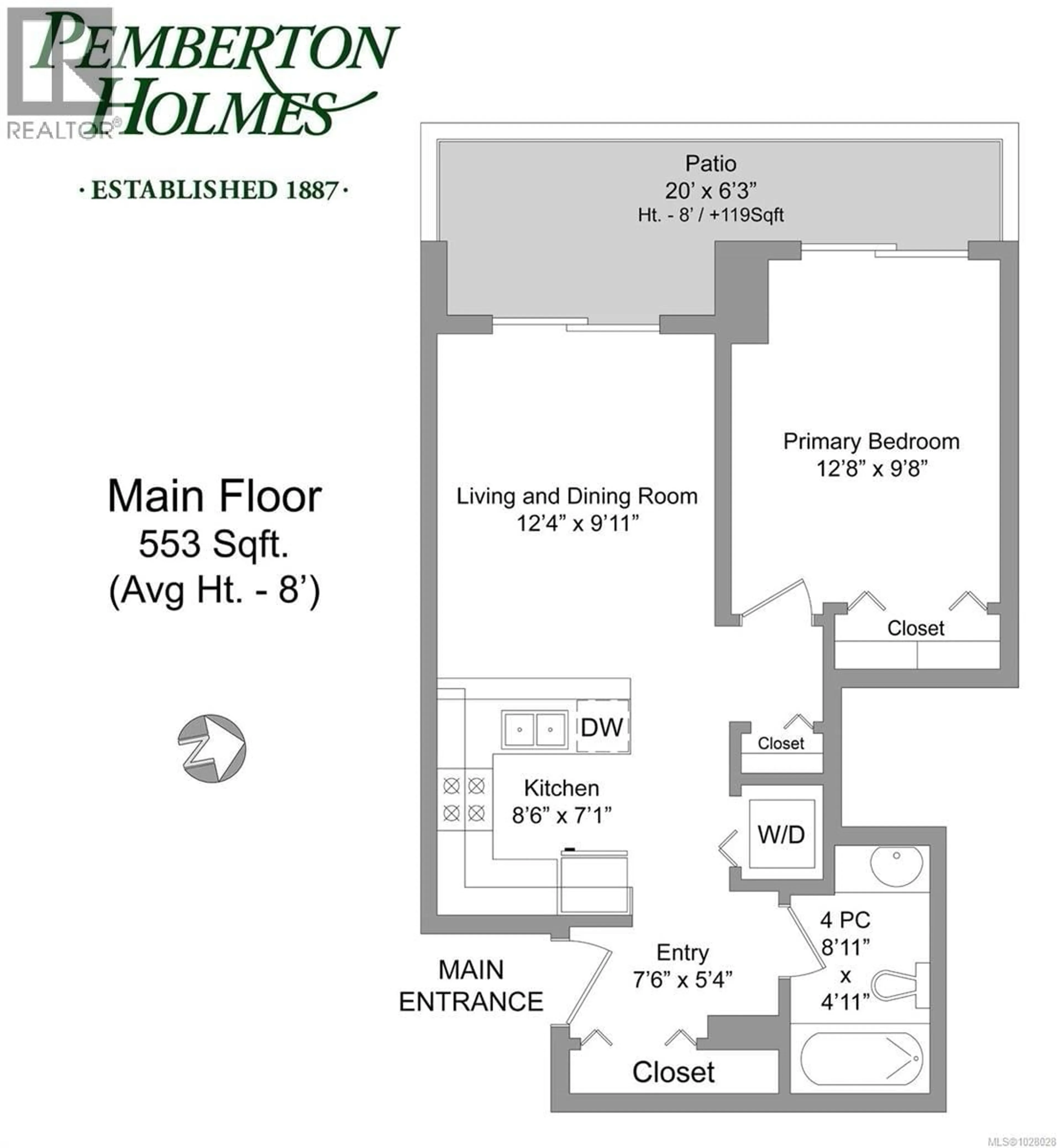 Floor plan for 607 - 930 YATES STREET, Victoria British Columbia V8V4Z3