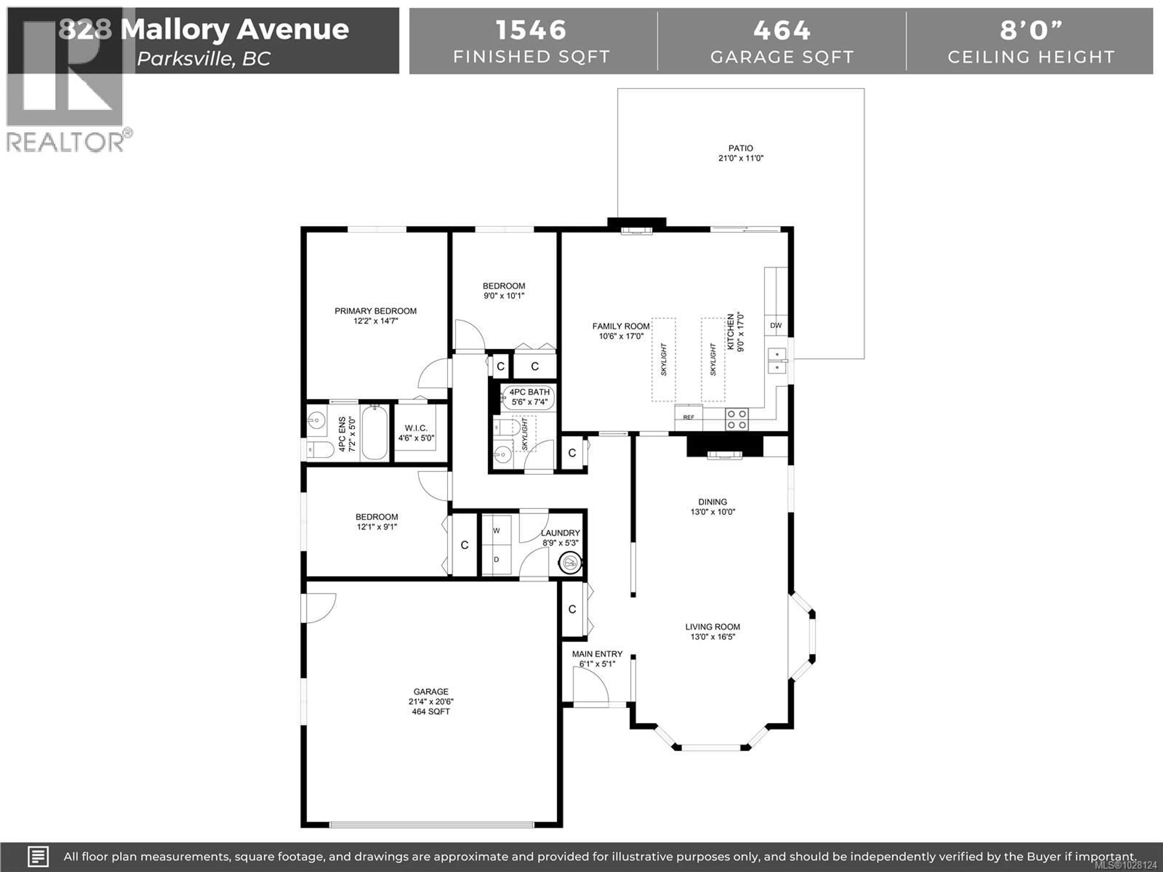 Floor plan for 828 MALLORY AVENUE, Parksville British Columbia V9P2M1