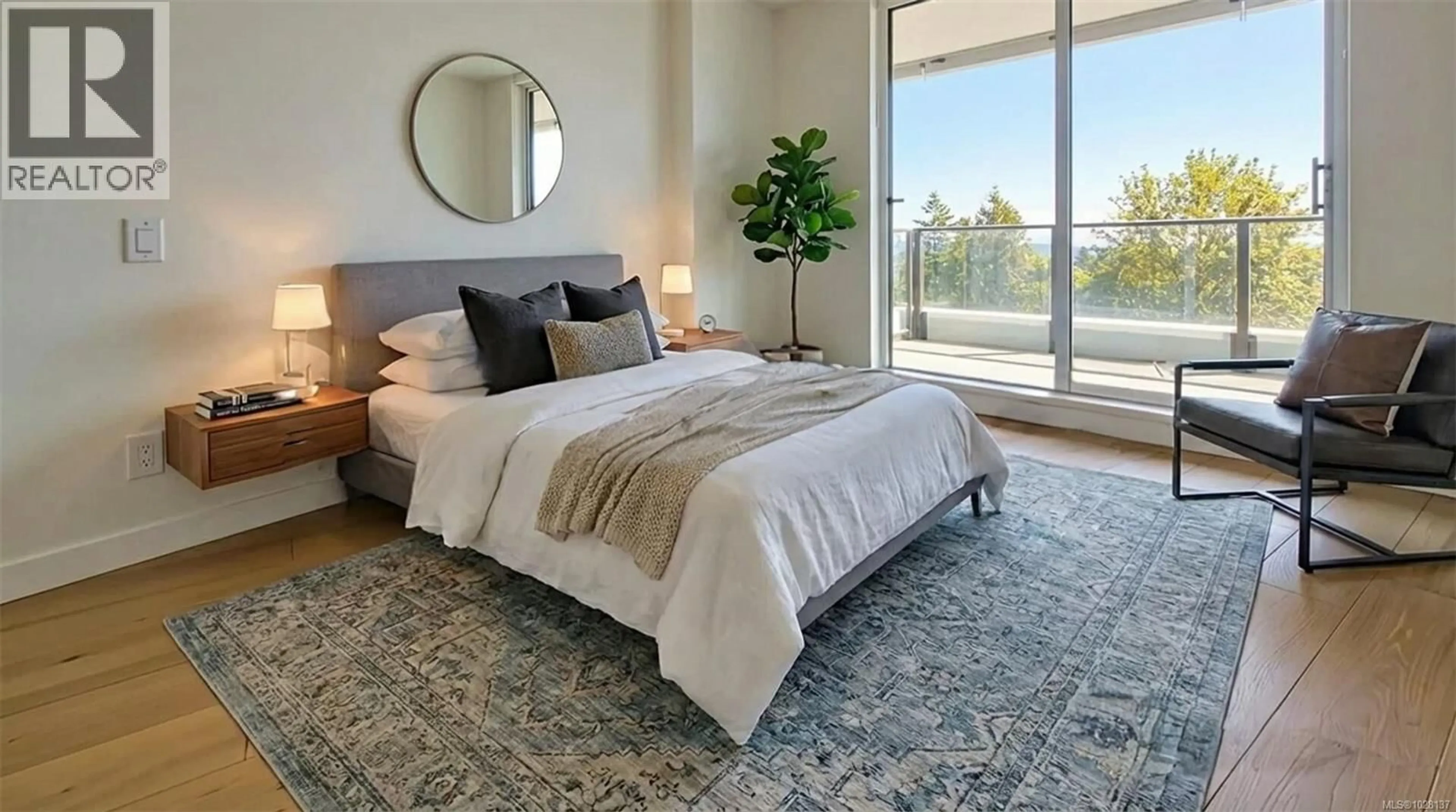 Bedroom with bed, carpet floor for 808 - 2000 HANNINGTON ROAD, Langford British Columbia V9B6R6