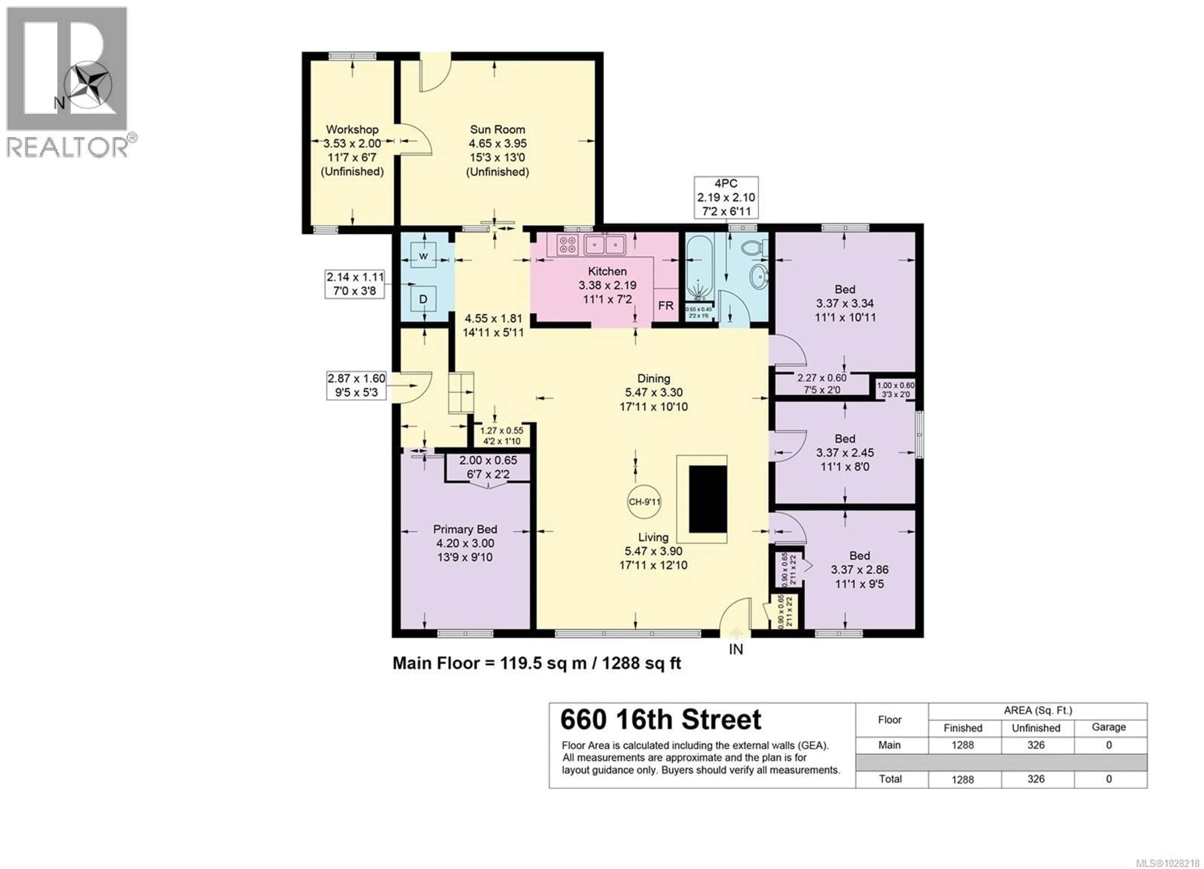 Floor plan for 660 16TH STREET, Courtenay British Columbia V3J1A7