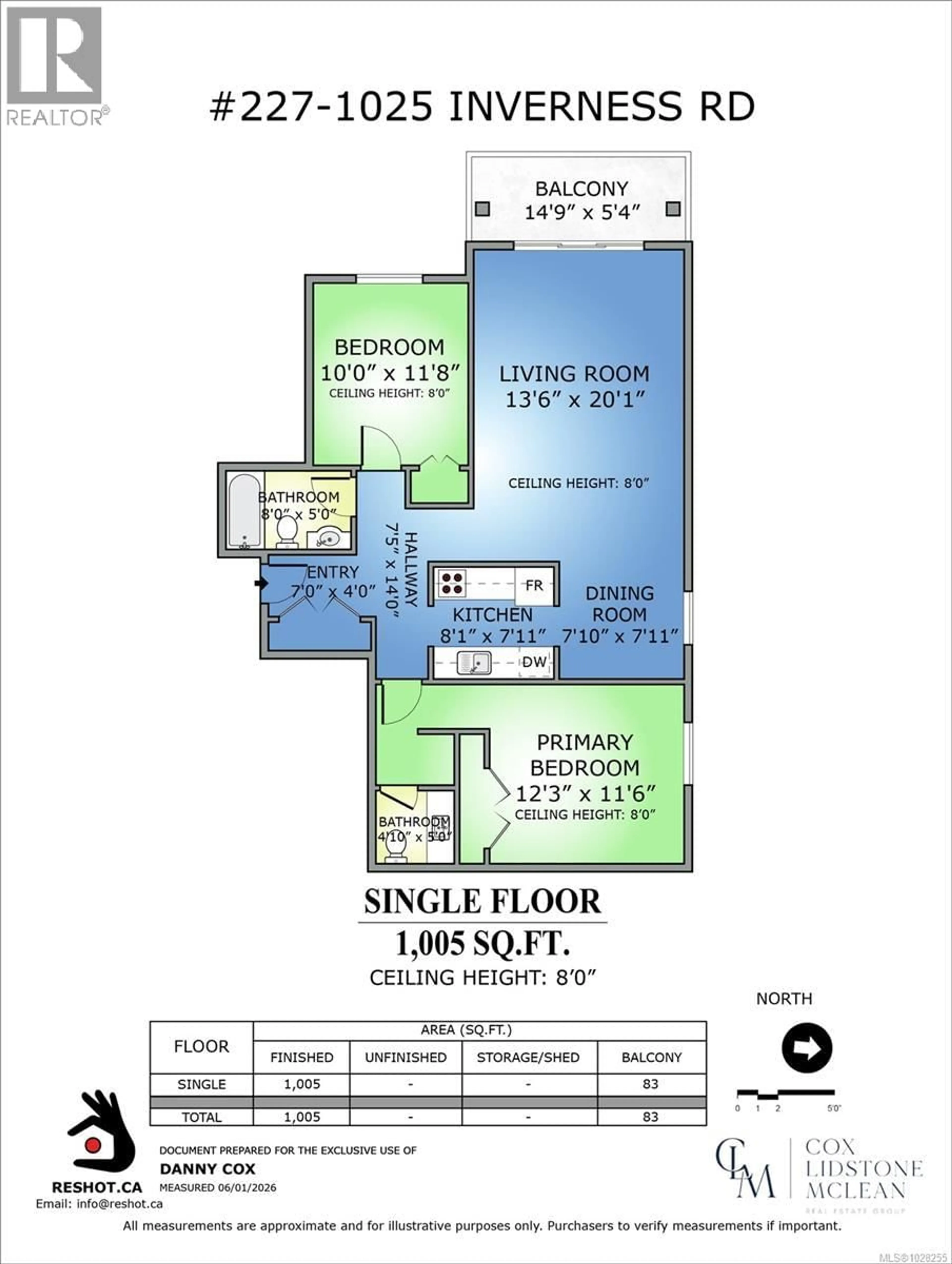 Floor plan for 227 - 1025 INVERNESS ROAD, Saanich British Columbia V8X2S2