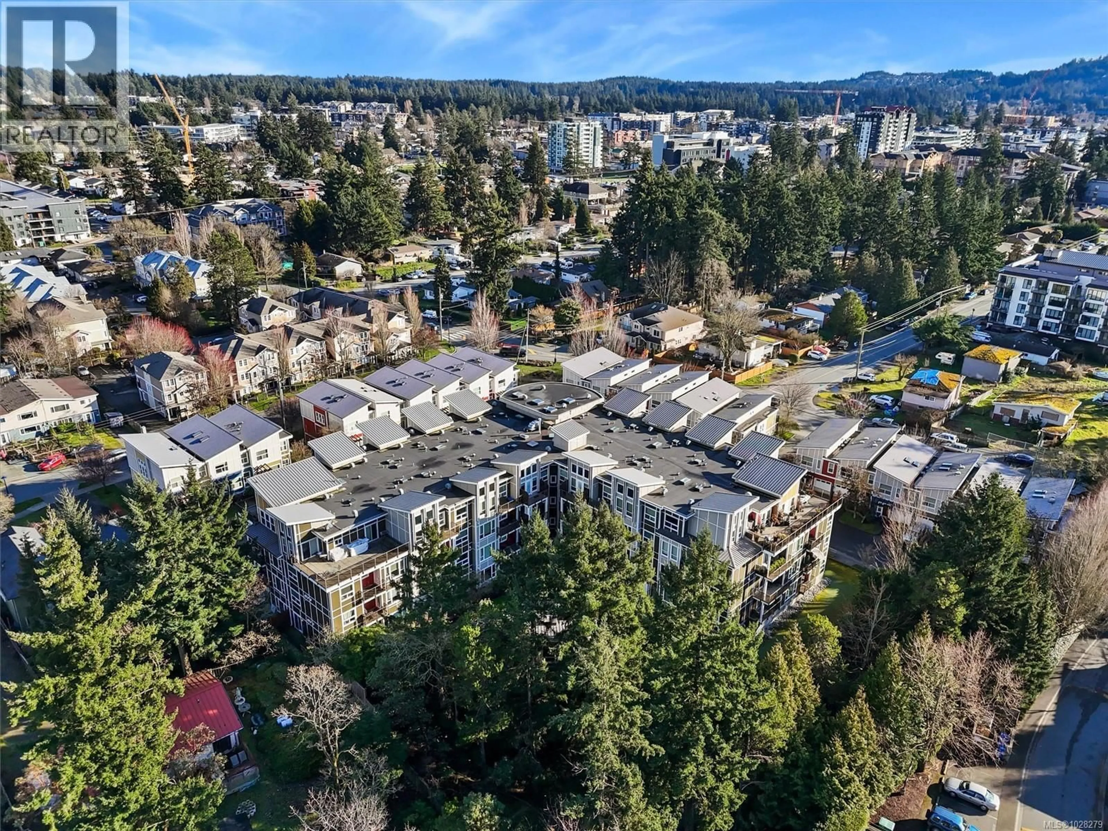 A pic from outside/outdoor area/front of a property/back of a property/a pic from drone, city buildings view from balcony for 211 - 866 BROCK AVENUE, Langford British Columbia V9B0H2