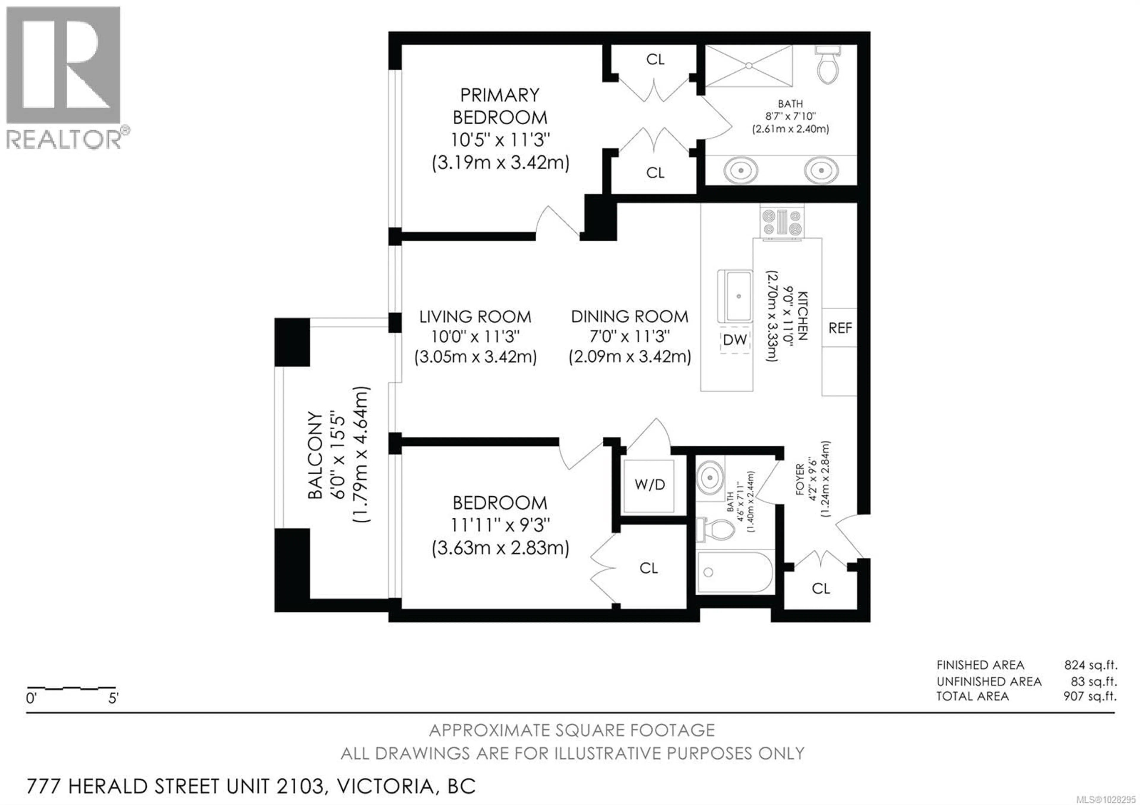 Floor plan for 2103 - 777 HERALD STREET, Victoria British Columbia V8T0C7