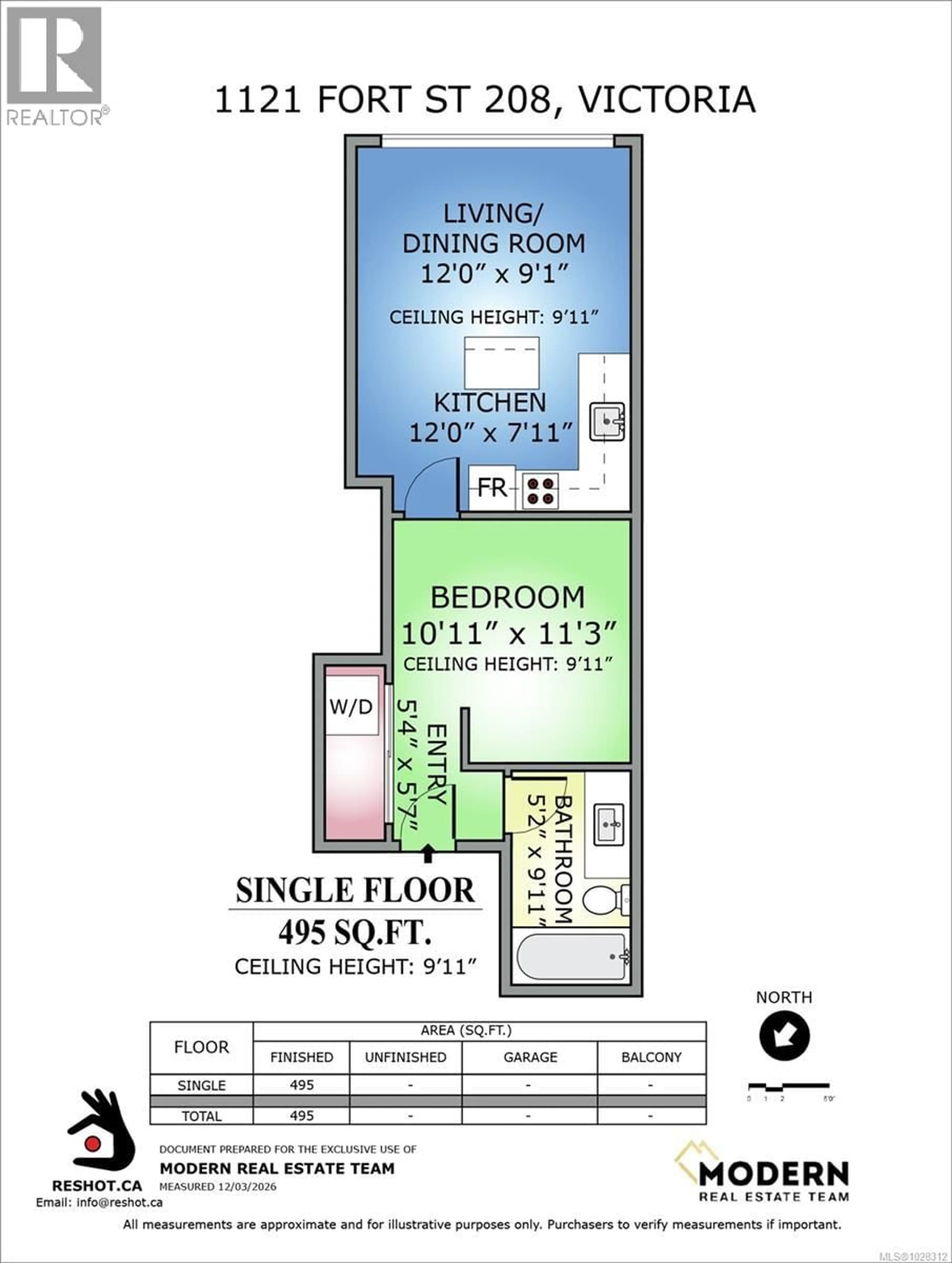 Floor plan for 208 - 1121 FORT STREET, Victoria British Columbia V8V3K9