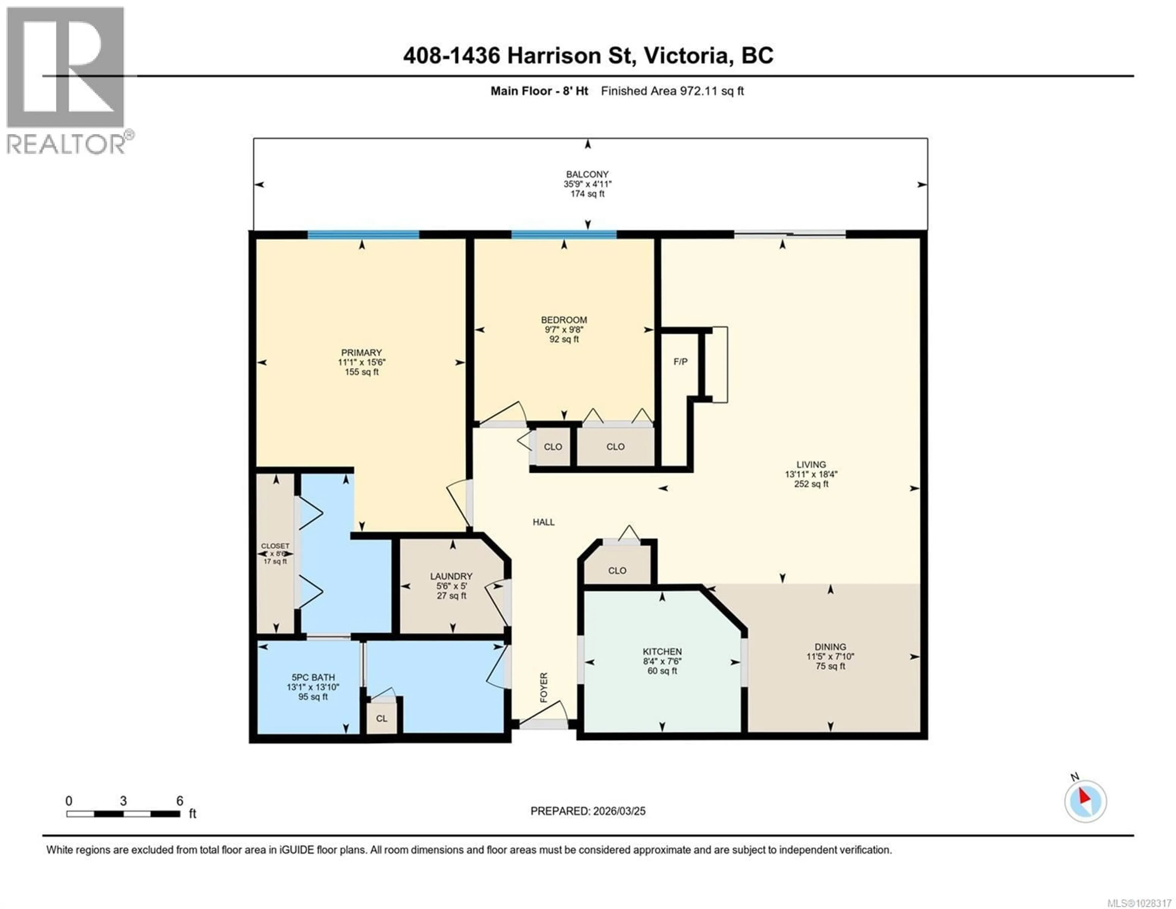 Floor plan for 408 - 1436 HARRISON STREET, Victoria British Columbia V8S3S2