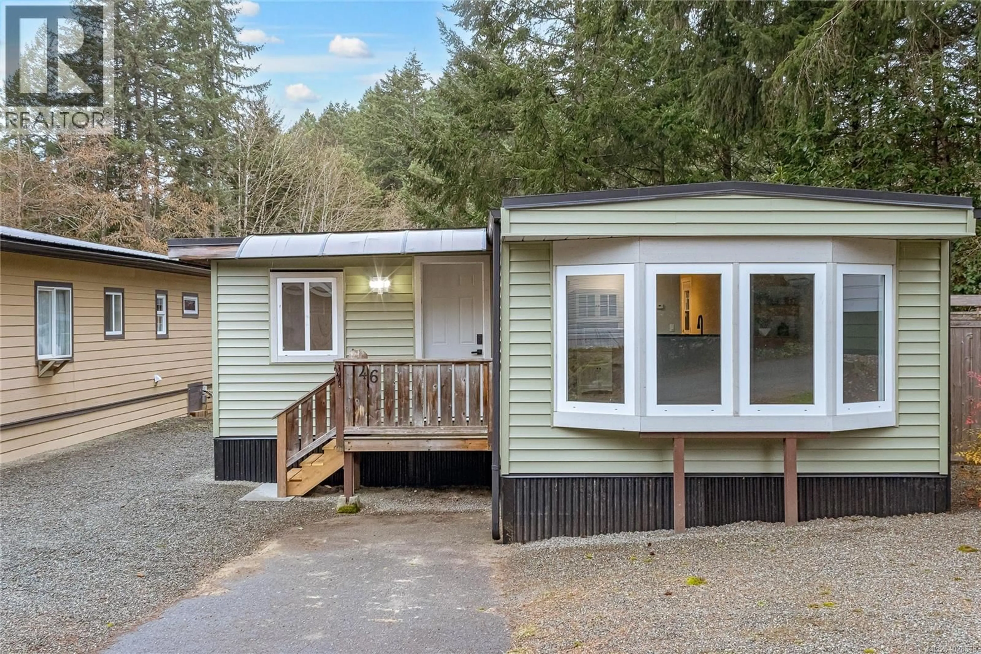 Home with vinyl exterior material, street for 46 - 2785 WALLBANK ROAD, Shawnigan Lake British Columbia V0R2W0