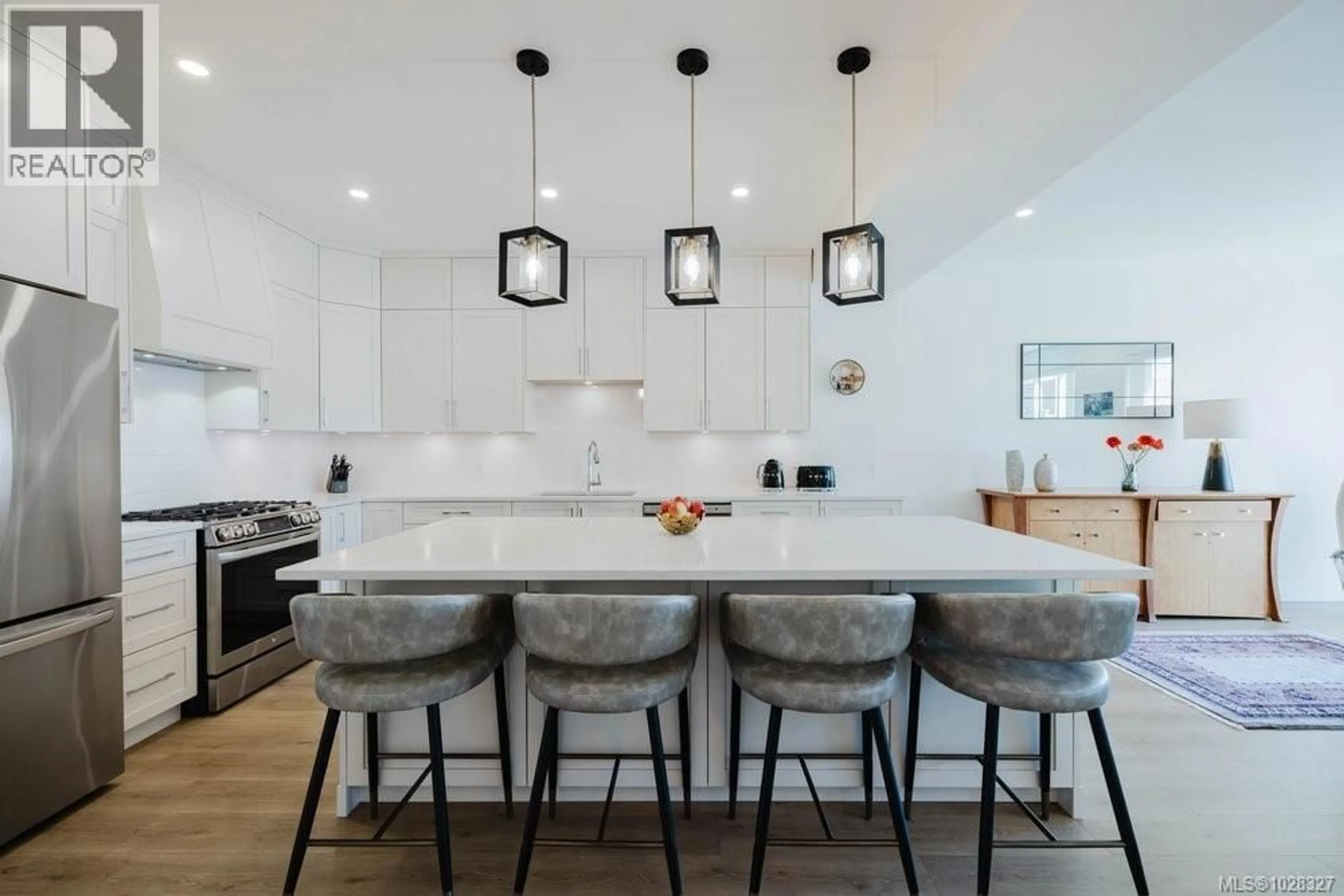 Contemporary kitchen, ceramic/tile floor for 1399 SANDSTONE LANE, Langford British Columbia V9B7A2