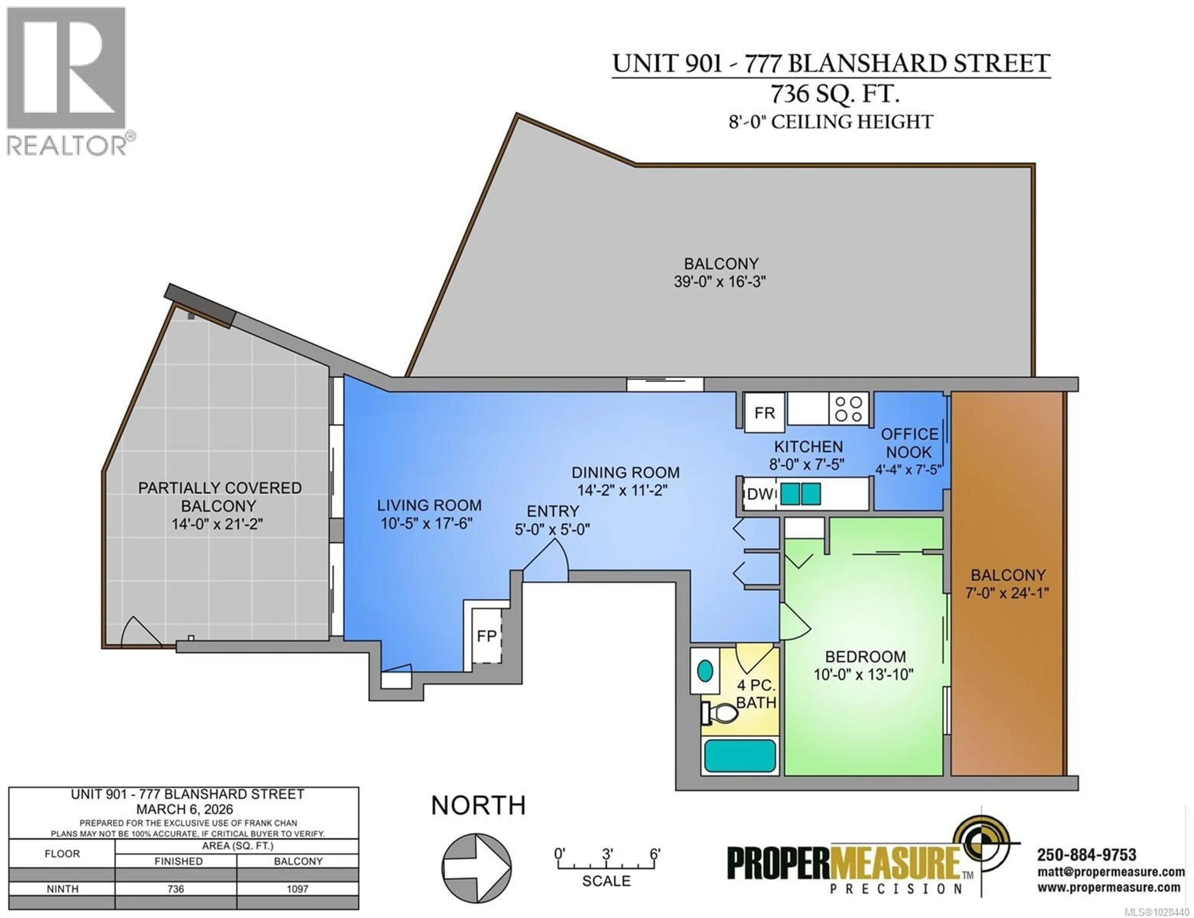 Floor plan for 901 - 777 BLANSHARD STREET, Victoria British Columbia V8W2G9