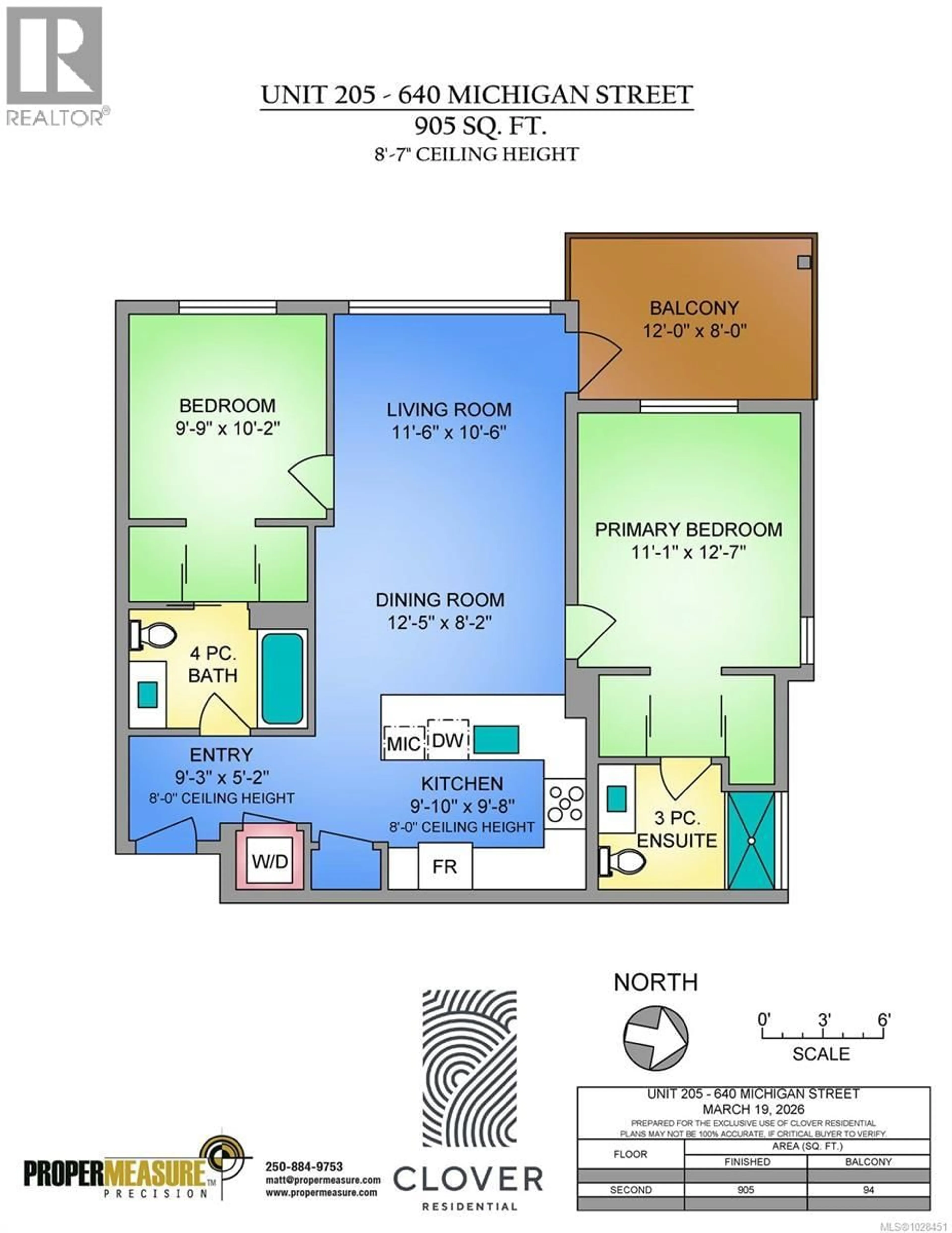 Floor plan for 205 - 640 MICHIGAN STREET, Victoria British Columbia V8V0B7