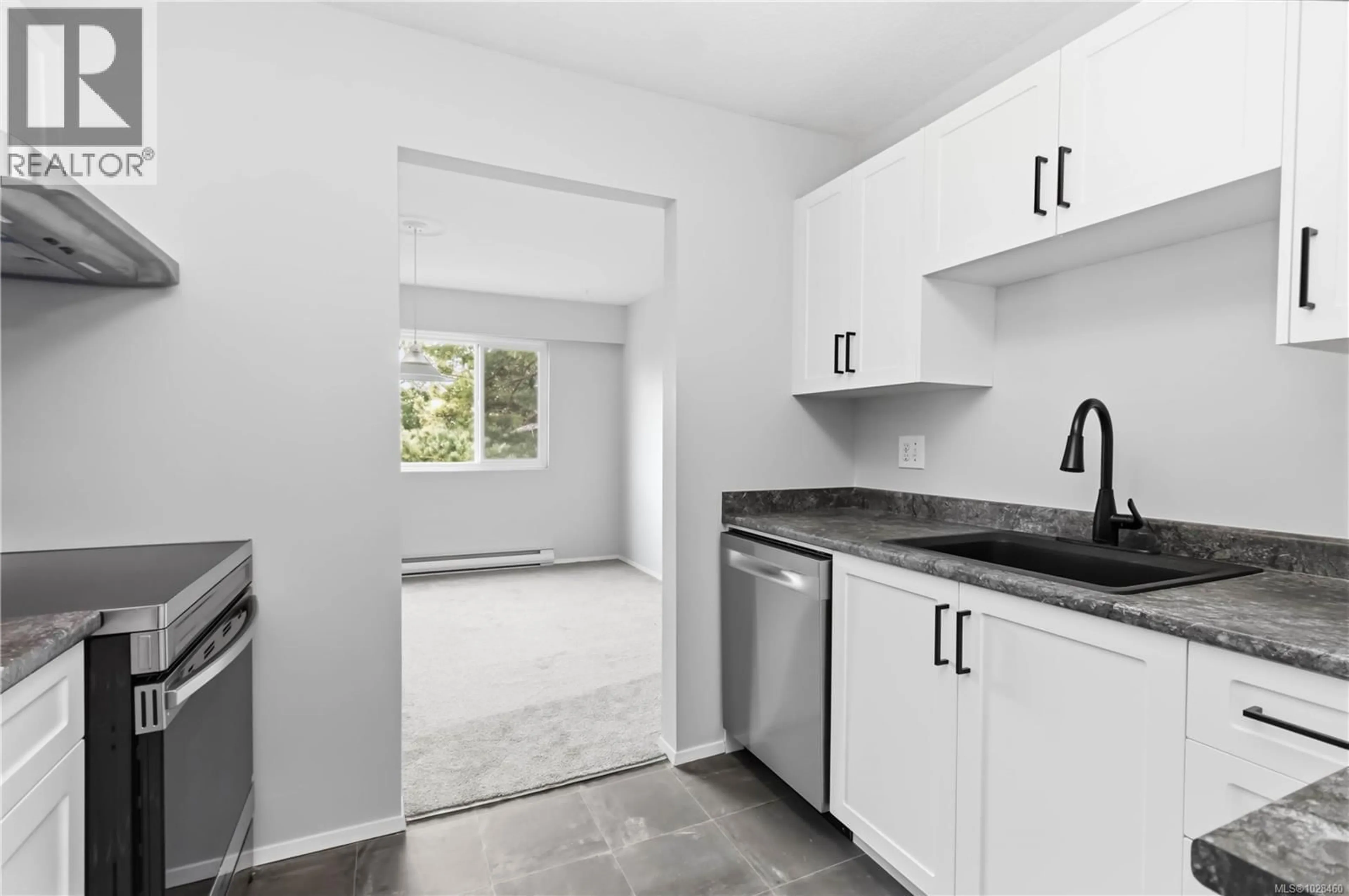 Standard kitchen, ceramic/tile floor for 401 - 190 GORGE ROAD WEST, Saanich British Columbia V9A1M4