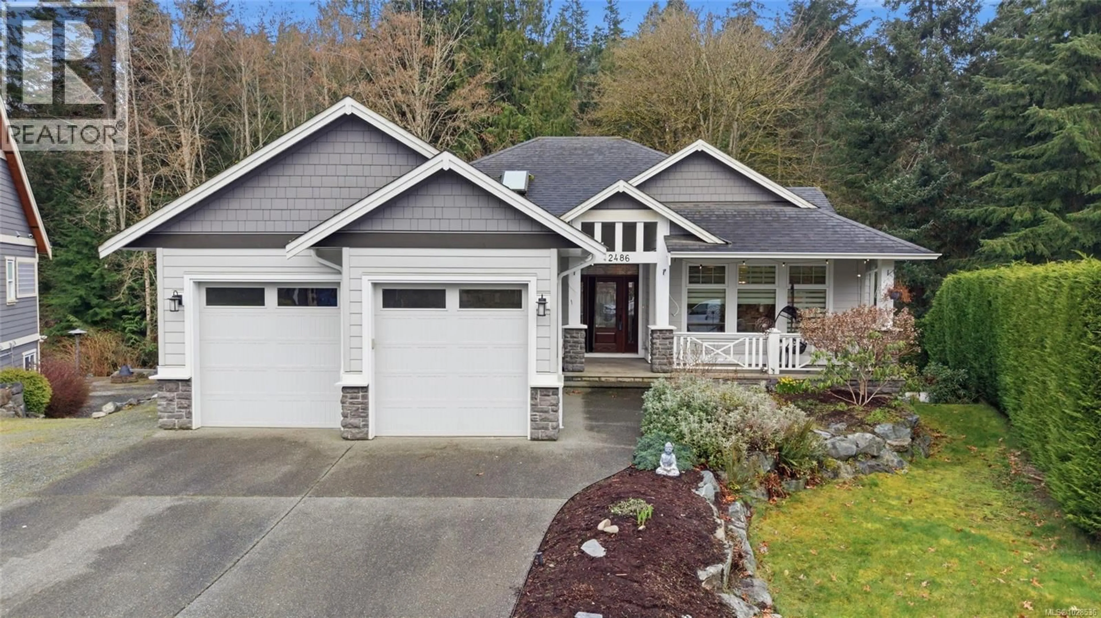 Home with vinyl exterior material, street for 2486 GLENDOIK WAY, Mill Bay British Columbia V8H1H4