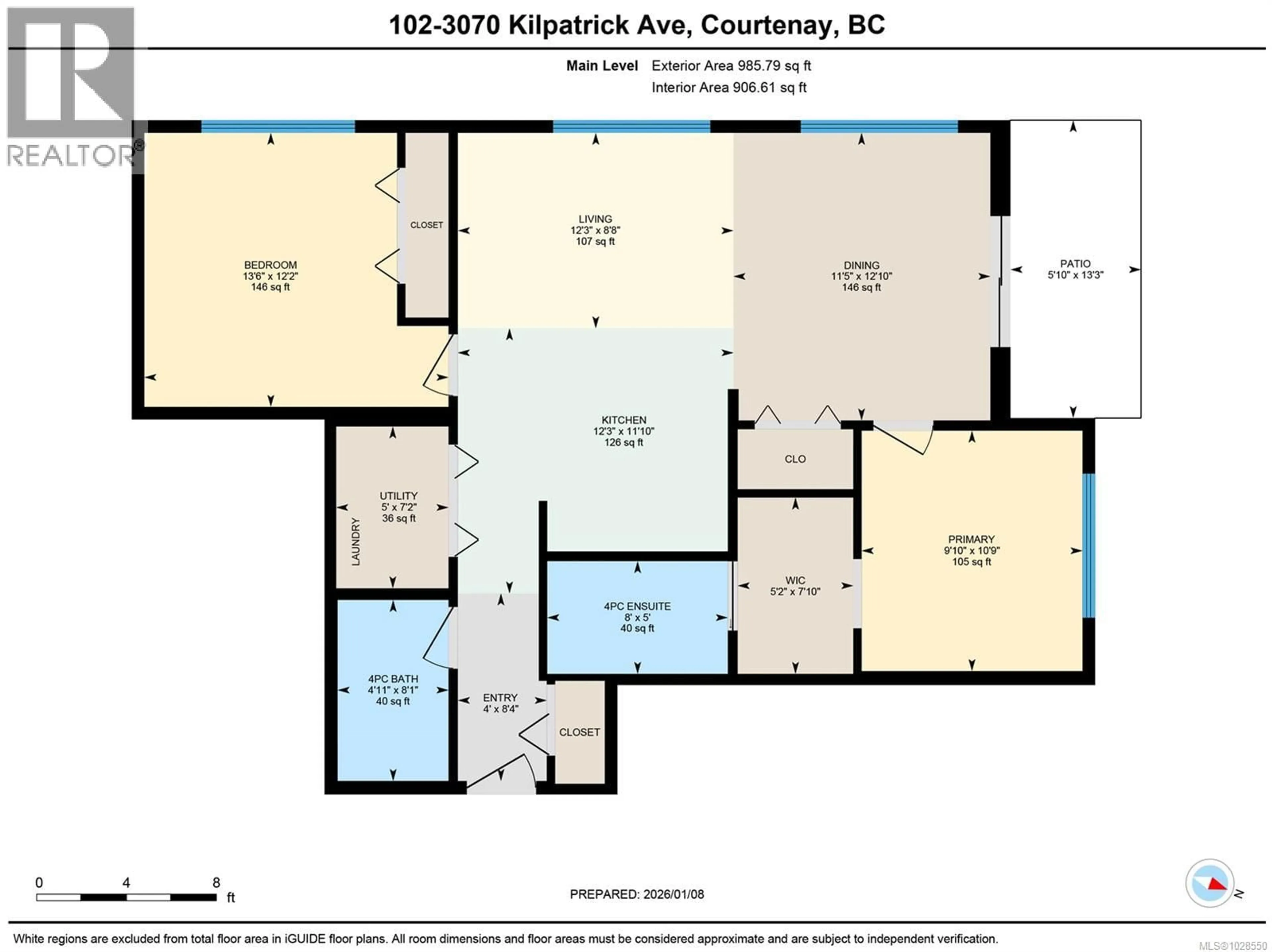Floor plan for 102 - 3070 KILPATRICK AVENUE, Courtenay British Columbia V9N0G7