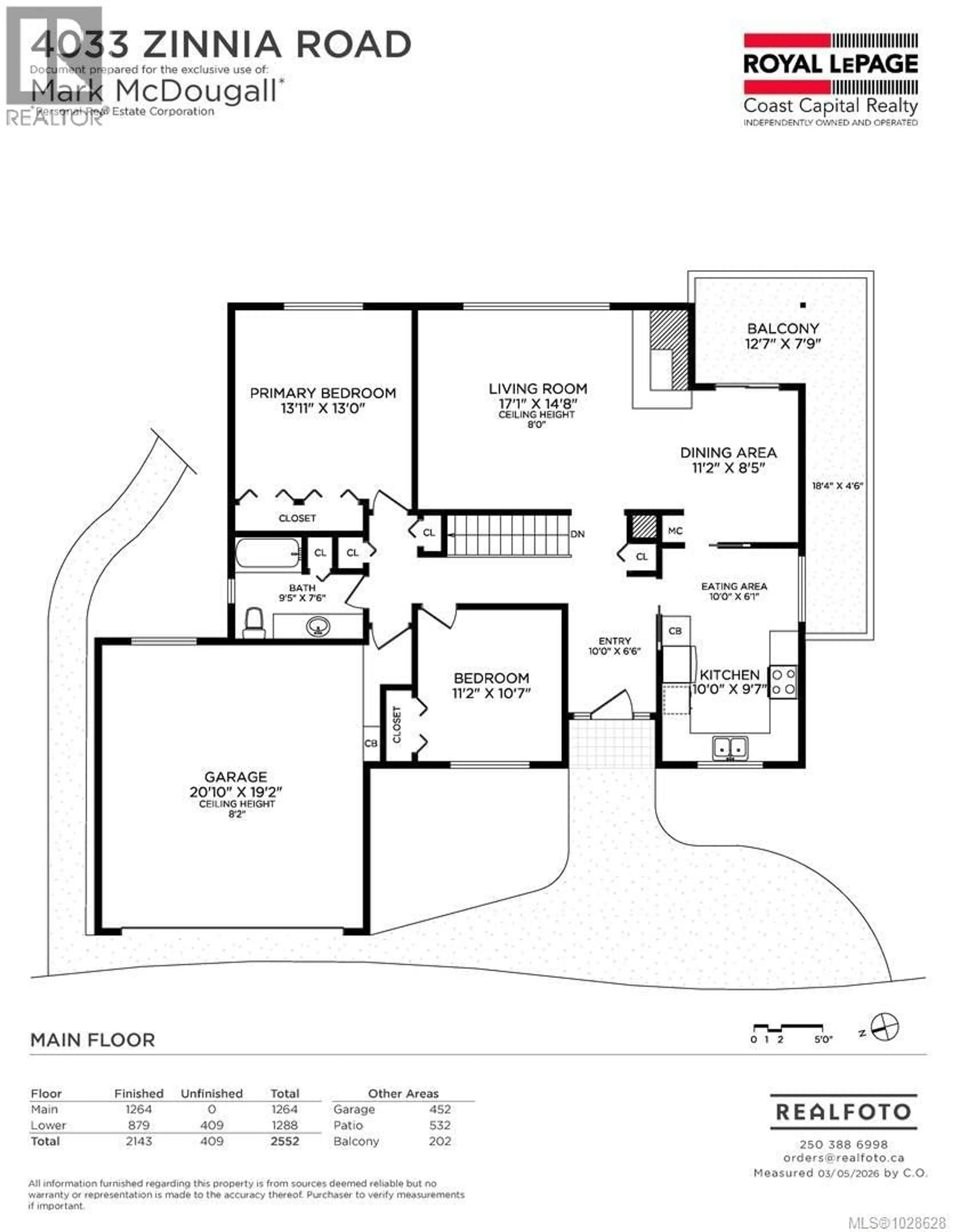 Floor plan for 4033 ZINNIA ROAD, Saanich British Columbia V8Z4W2