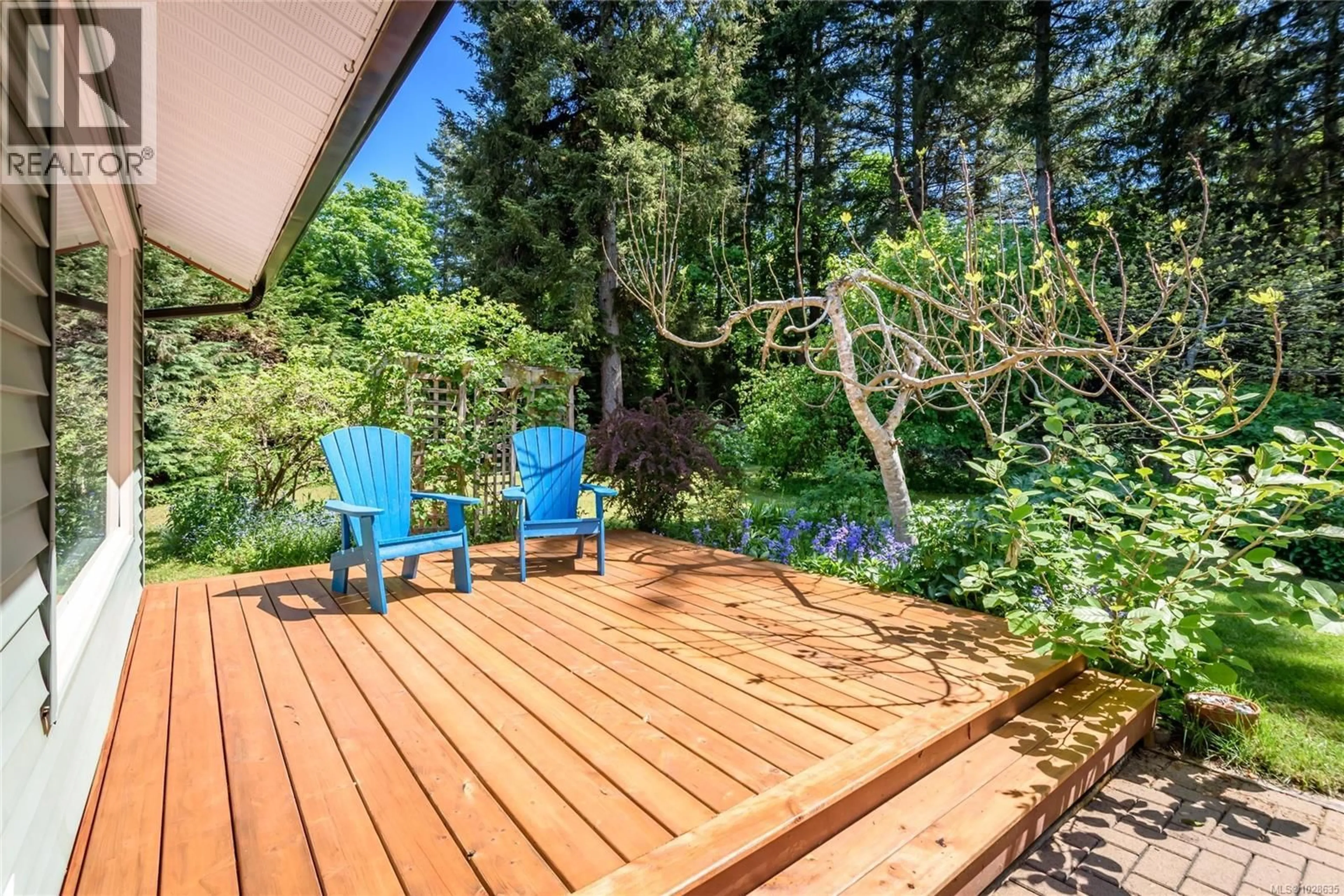 Patio, forest/trees view for 7478 YAKE ROAD, Fanny Bay British Columbia V0R1W0