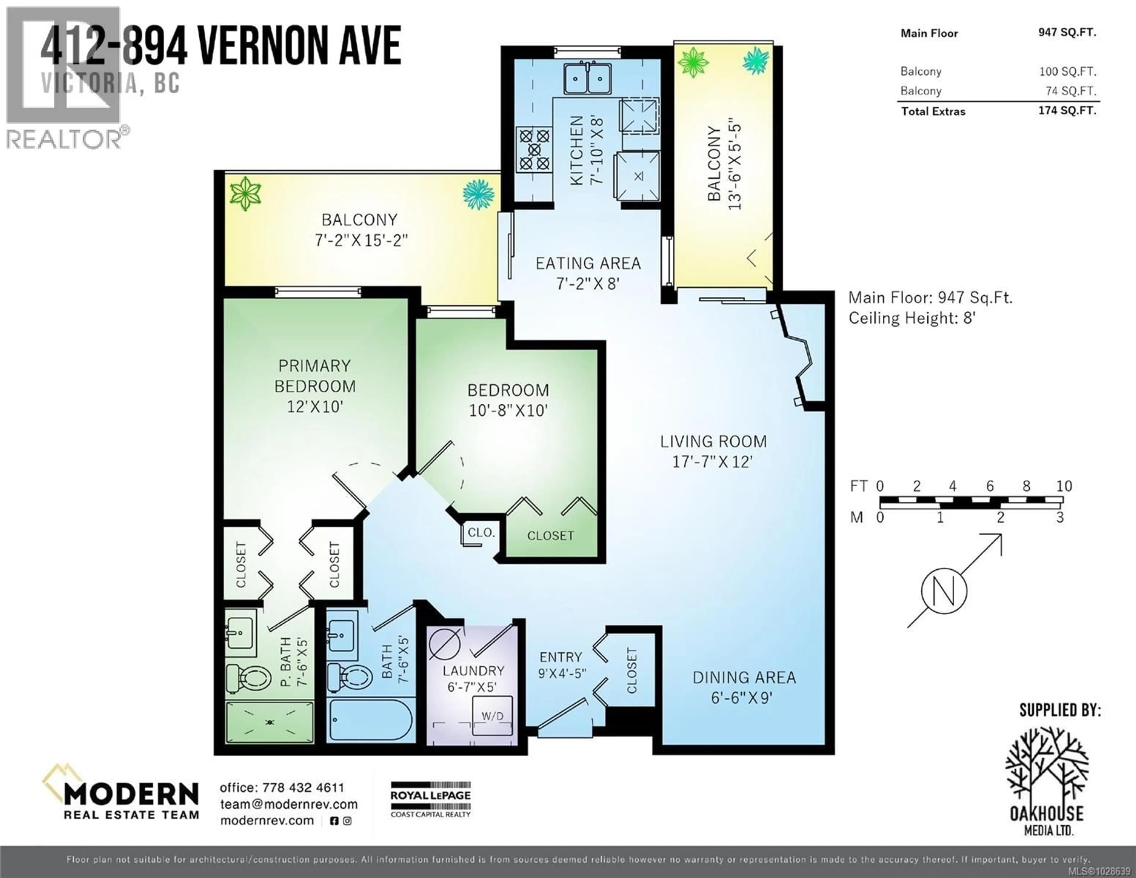 Floor plan for 412 - 894 VERNON AVENUE, Saanich British Columbia V8X2W6