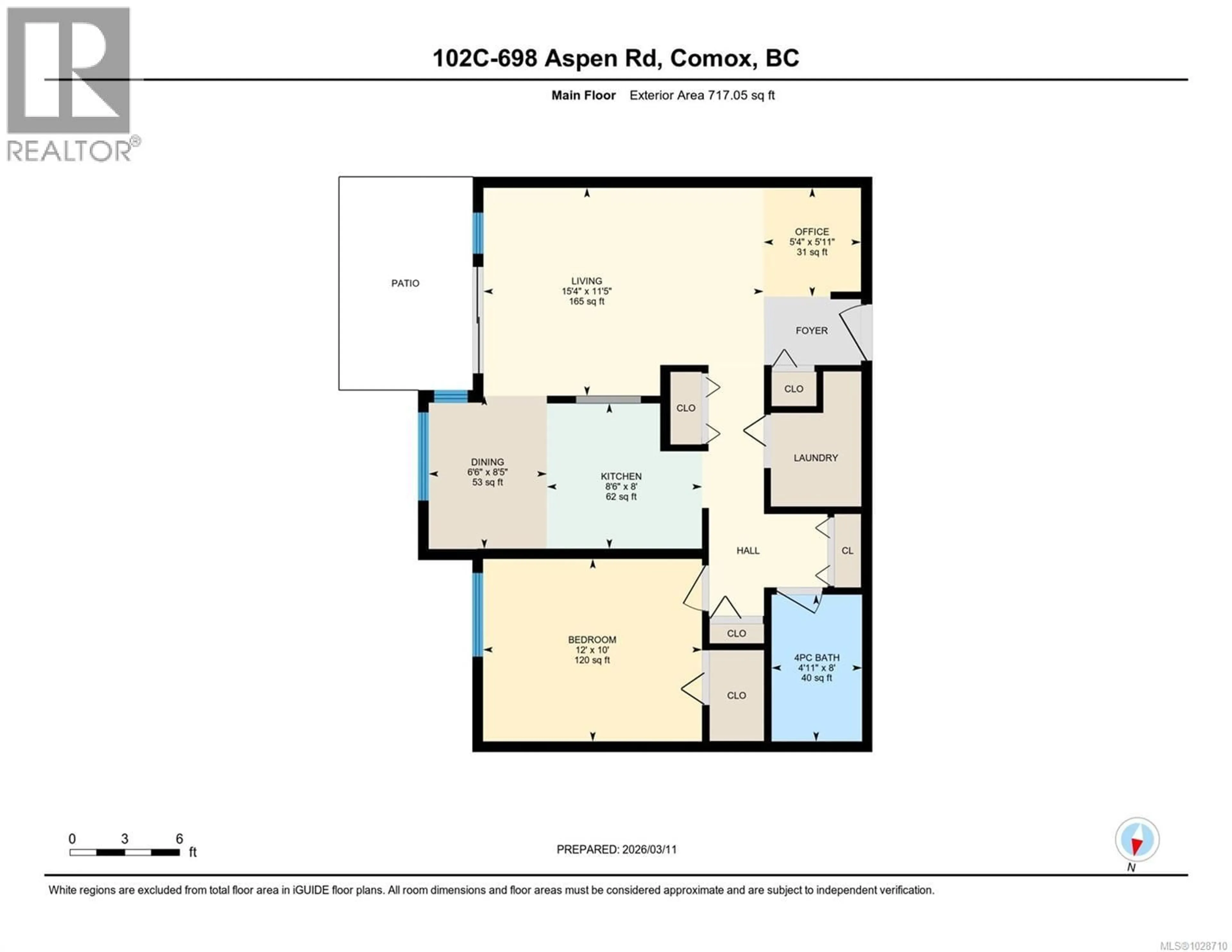 Floor plan for 102C - 698 ASPEN ROAD, Comox British Columbia V9M3S9