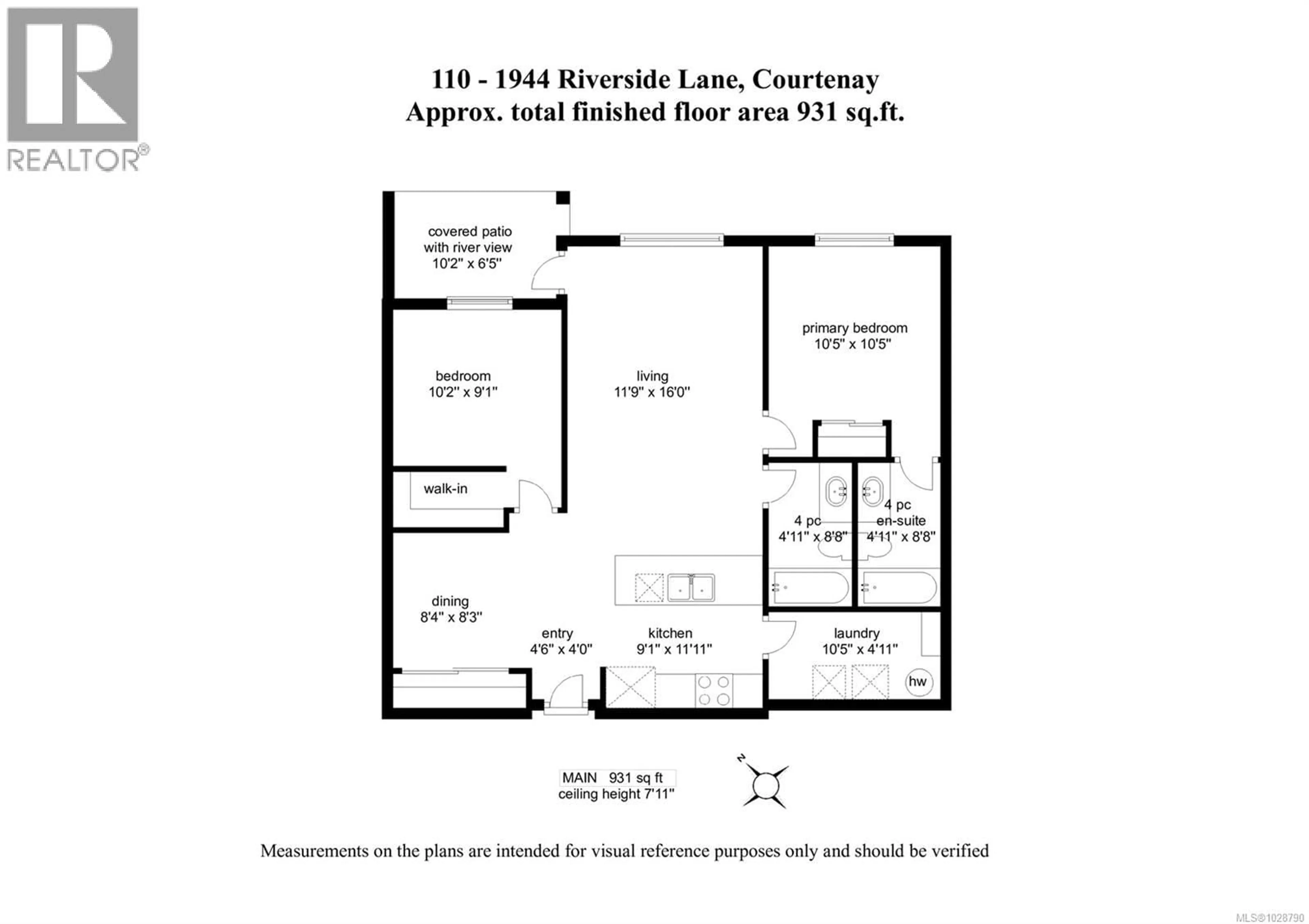 Floor plan for 110 - 1944 RIVERSIDE LANE, Courtenay British Columbia V9N0E5