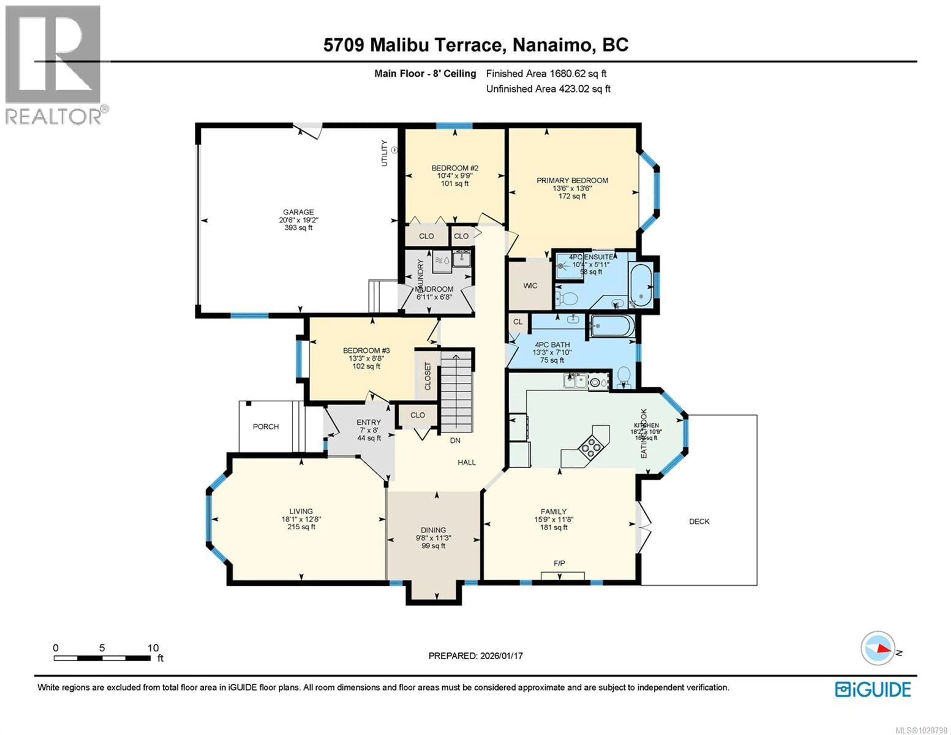 Floor plan for 5709 MALIBU TERRACE, Nanaimo British Columbia V9T5W7