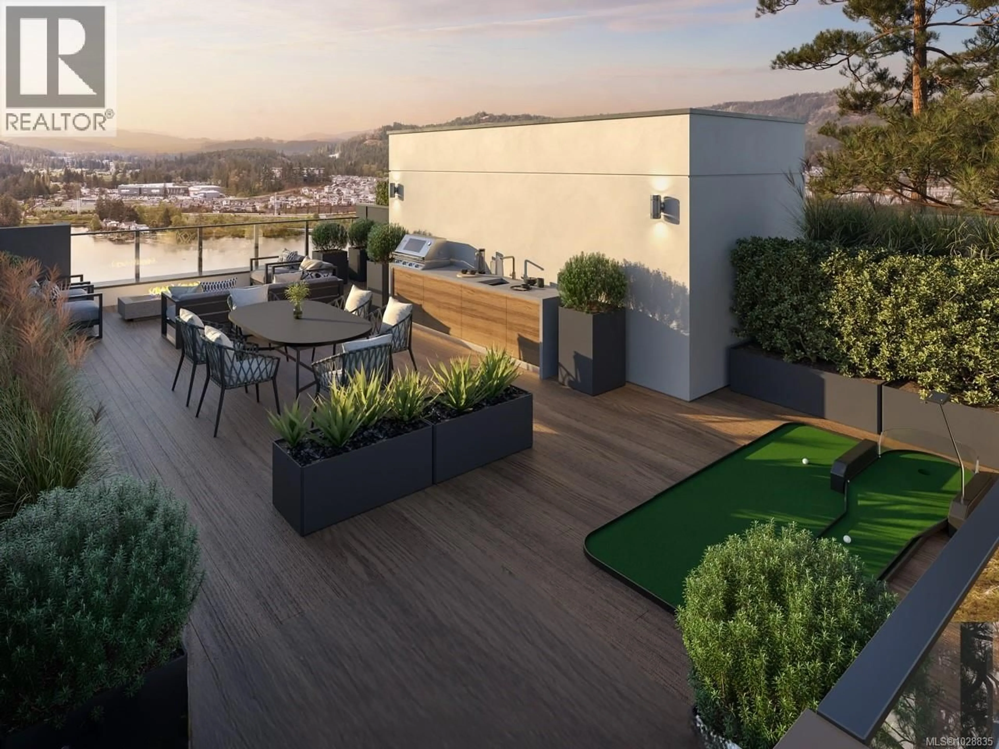 Patio, city buildings view from balcony for 13 - 2787 LAKEVIEW TERRACE, Langford British Columbia V9B6L6