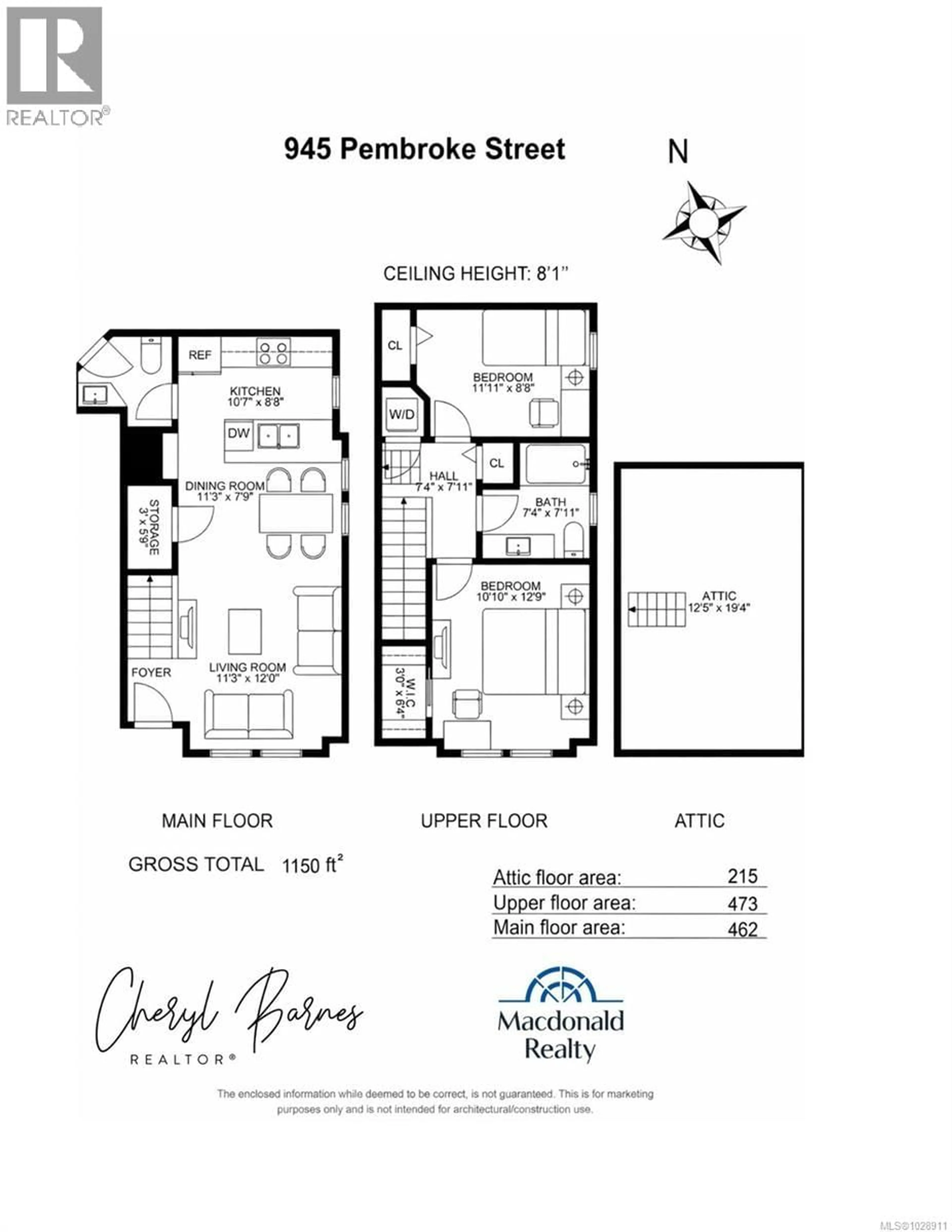 Floor plan for 6 - 945 PEMBROKE STREET, Victoria British Columbia V8T1J1