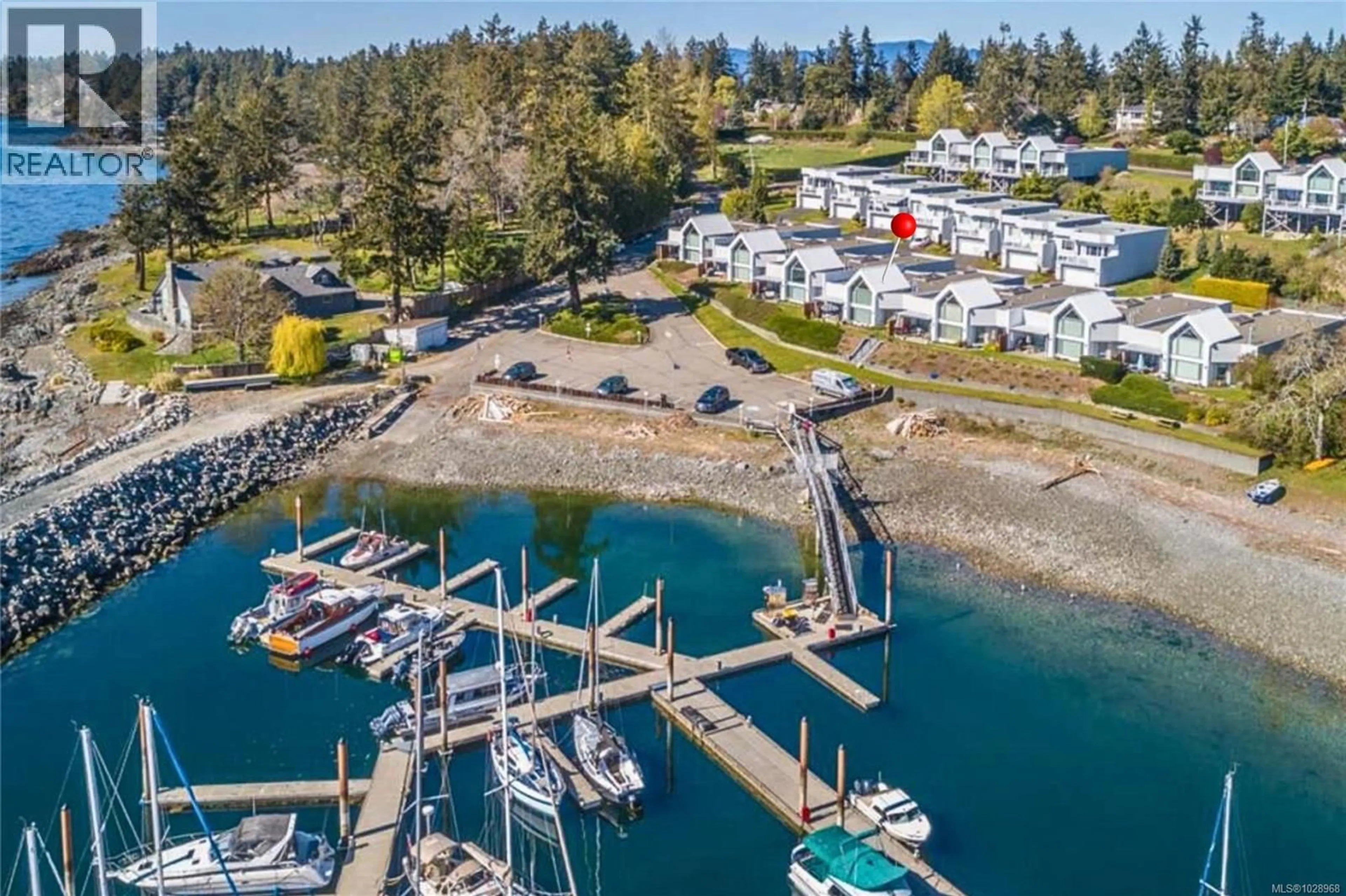 A pic from outside/outdoor area/front of a property/back of a property/a pic from drone, water/lake/river/ocean view for 4 - 1600 BRYNMARL ROAD, Nanoose Bay British Columbia V9P9E1