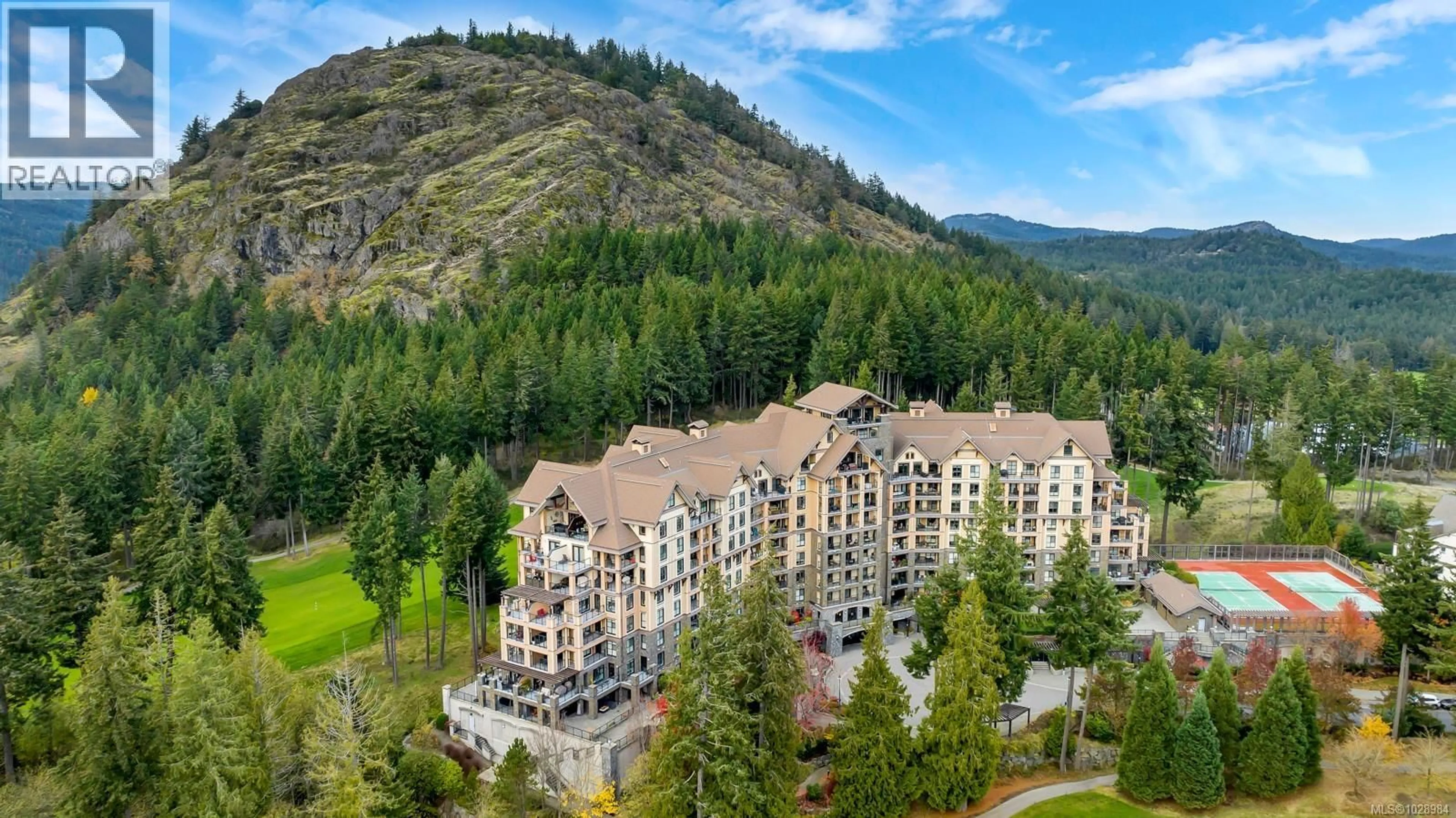 A pic from outside/outdoor area/front of a property/back of a property/a pic from drone, mountain view for 802 - 1400 LYNBURNE PLACE, Langford British Columbia V9B0A4