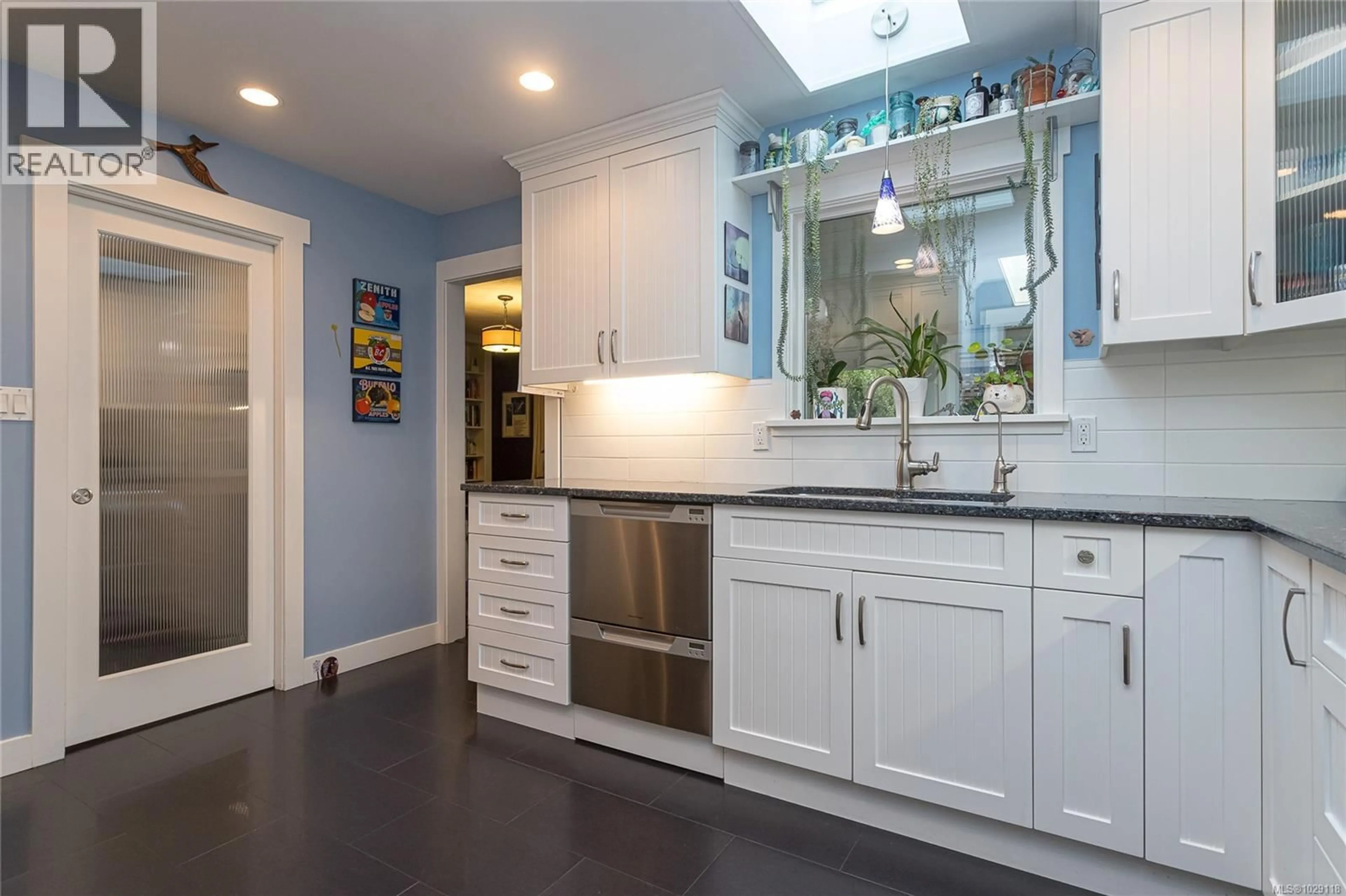 Contemporary kitchen, ceramic/tile floor for 594 ASPEN AVENUE, Qualicum Beach British Columbia V9K1A6