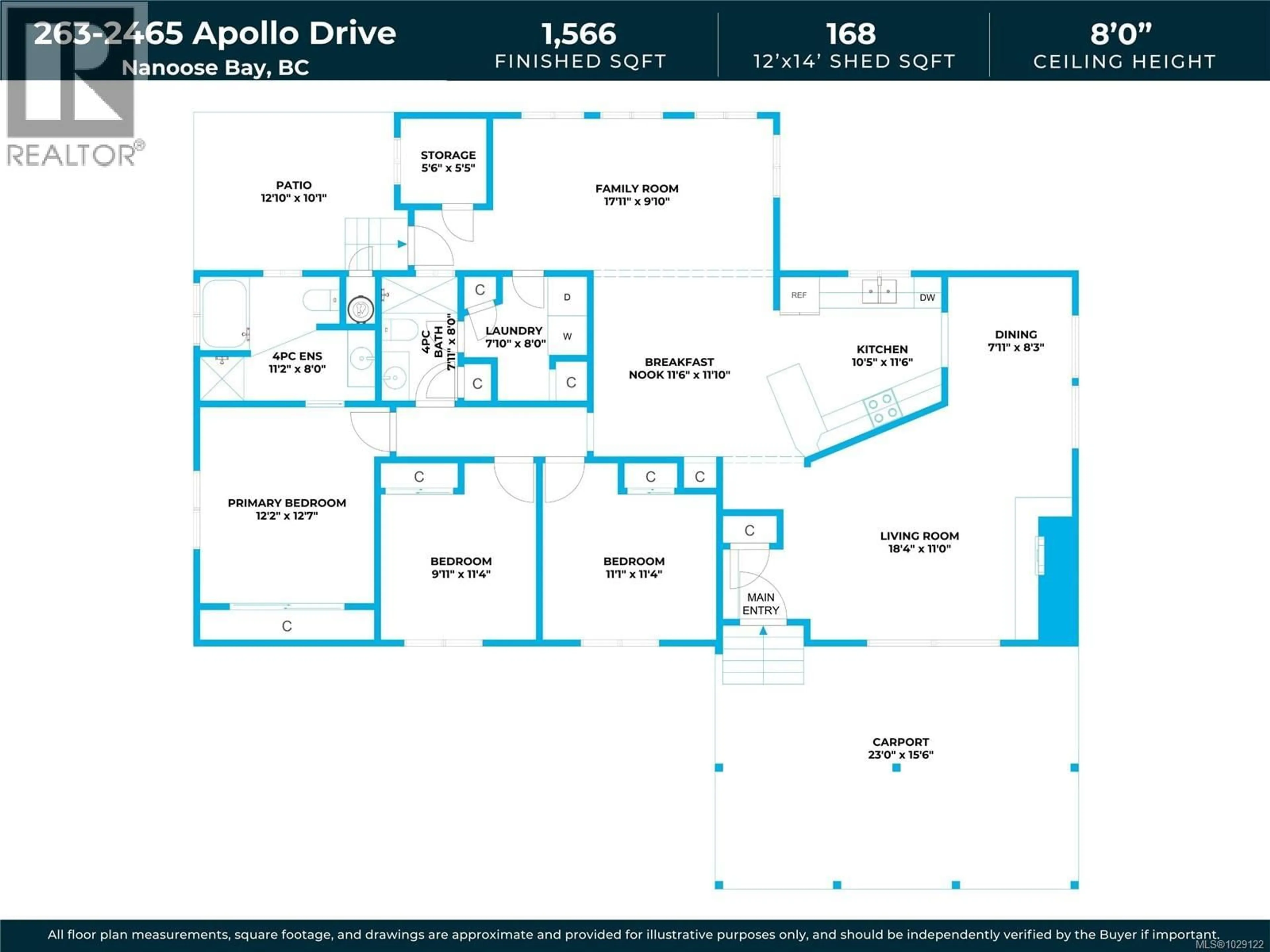 Floor plan for 263 - 2465 APOLLO DRIVE, Nanoose Bay British Columbia V9P9K2