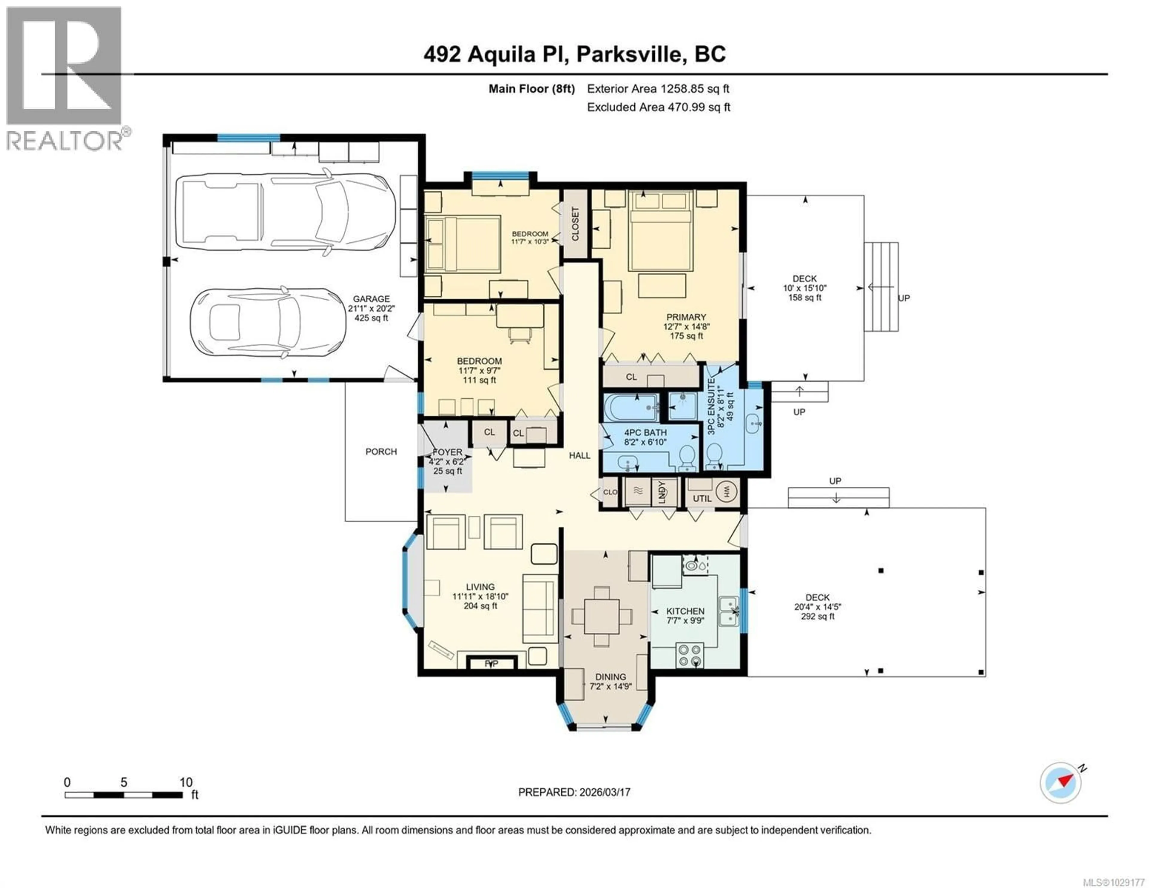 Floor plan for 492 AQUILA PLACE, Parksville British Columbia V9P1C1