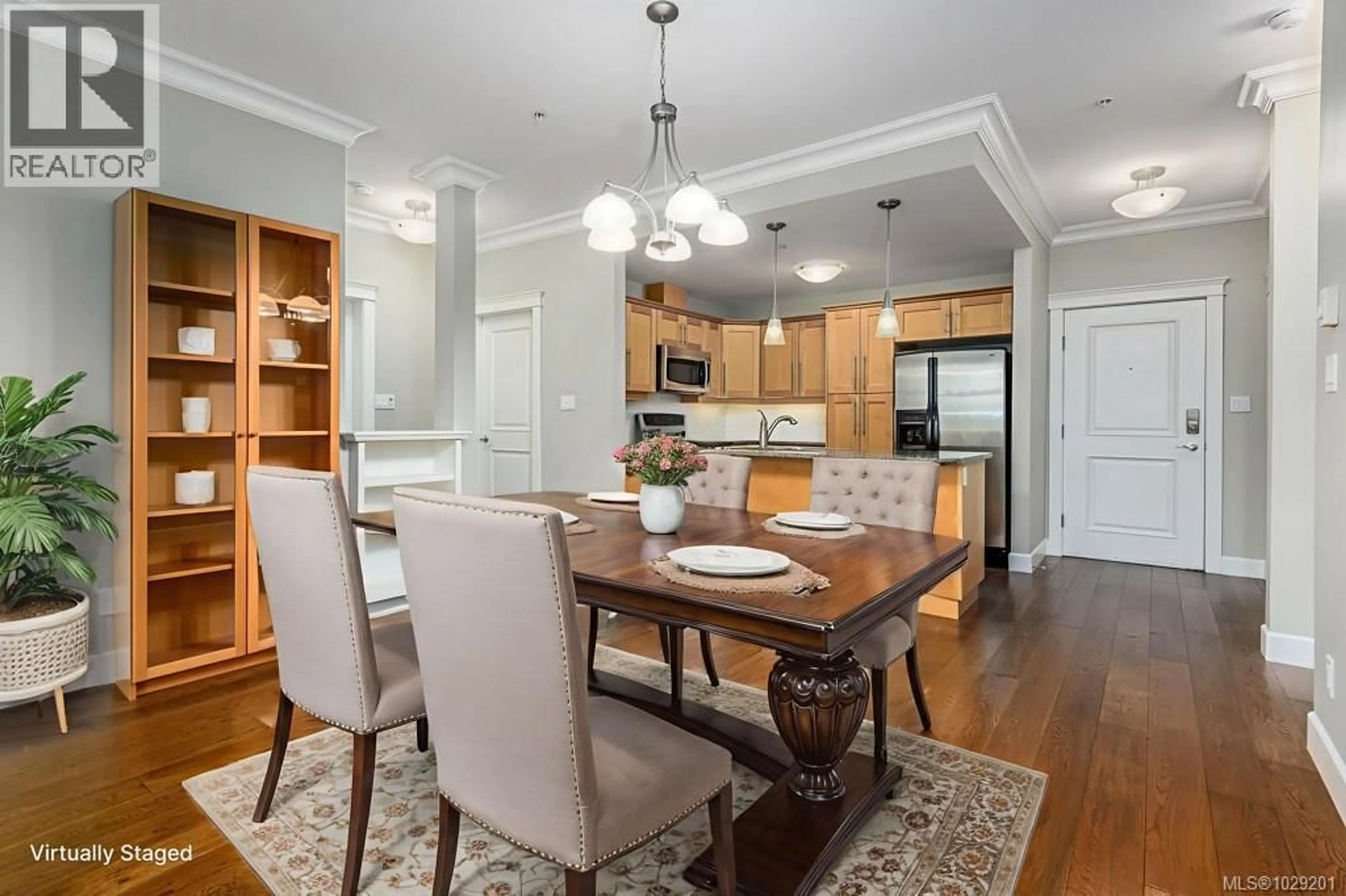 Open concept kitchen, wood/laminate floor for 2211 - 44 ANDERTON AVENUE, Courtenay British Columbia V9N2G8