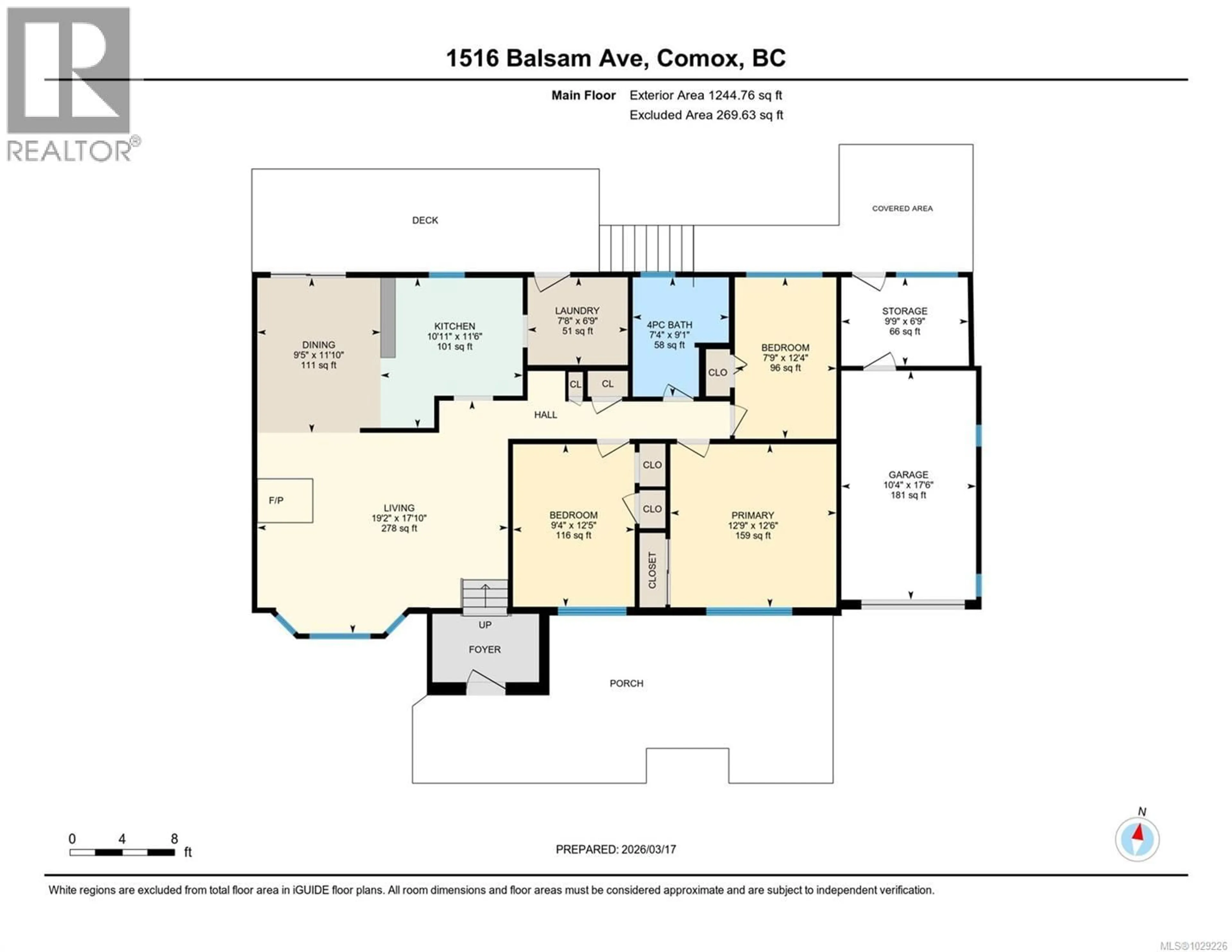 Floor plan for 1516 BALSAM AVENUE, Comox British Columbia V9M2P2