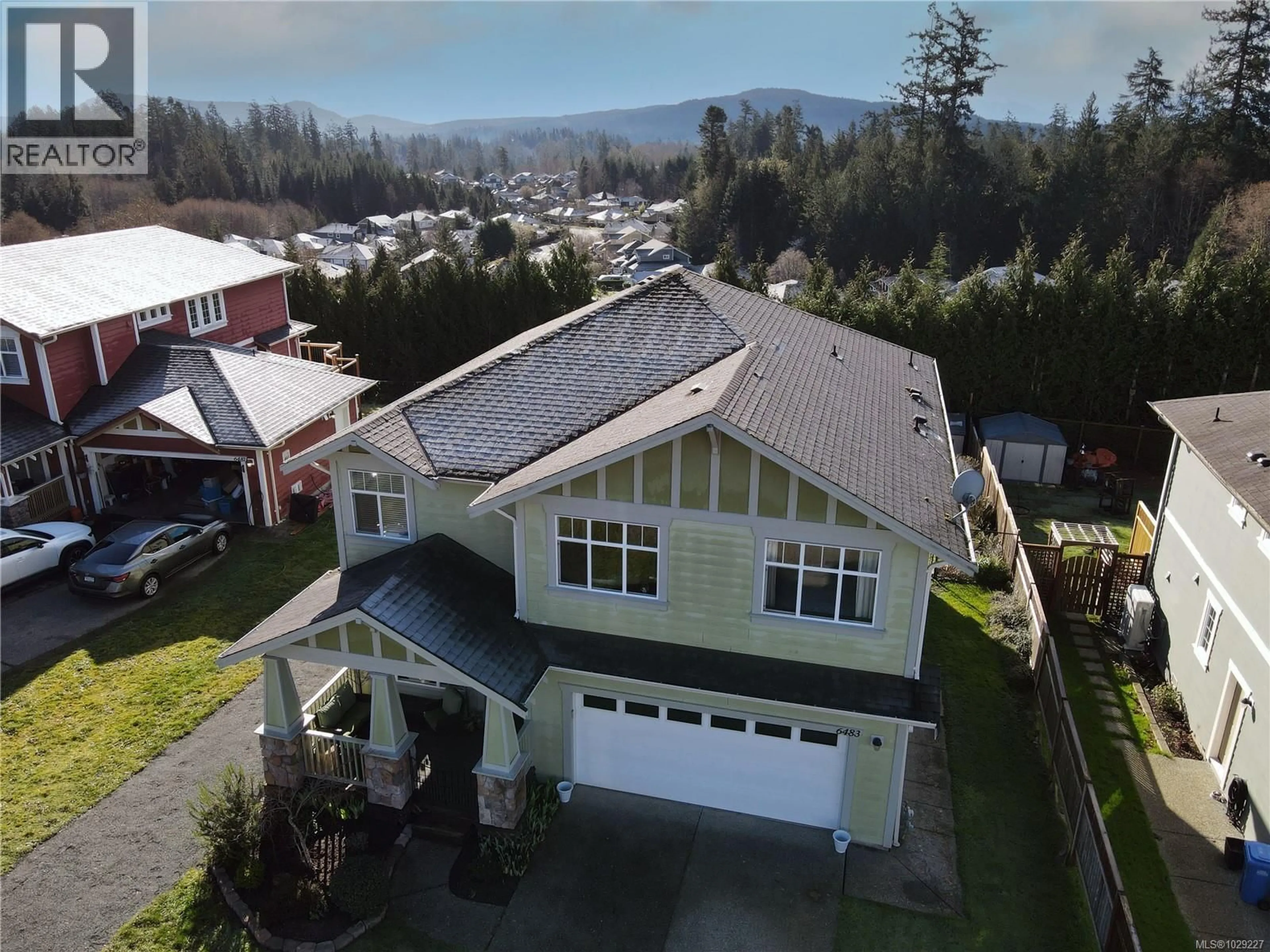 A pic from outside/outdoor area/front of a property/back of a property/a pic from drone, mountain view for 6483 CEDARVIEW PLACE, Sooke British Columbia V9Z0Y5