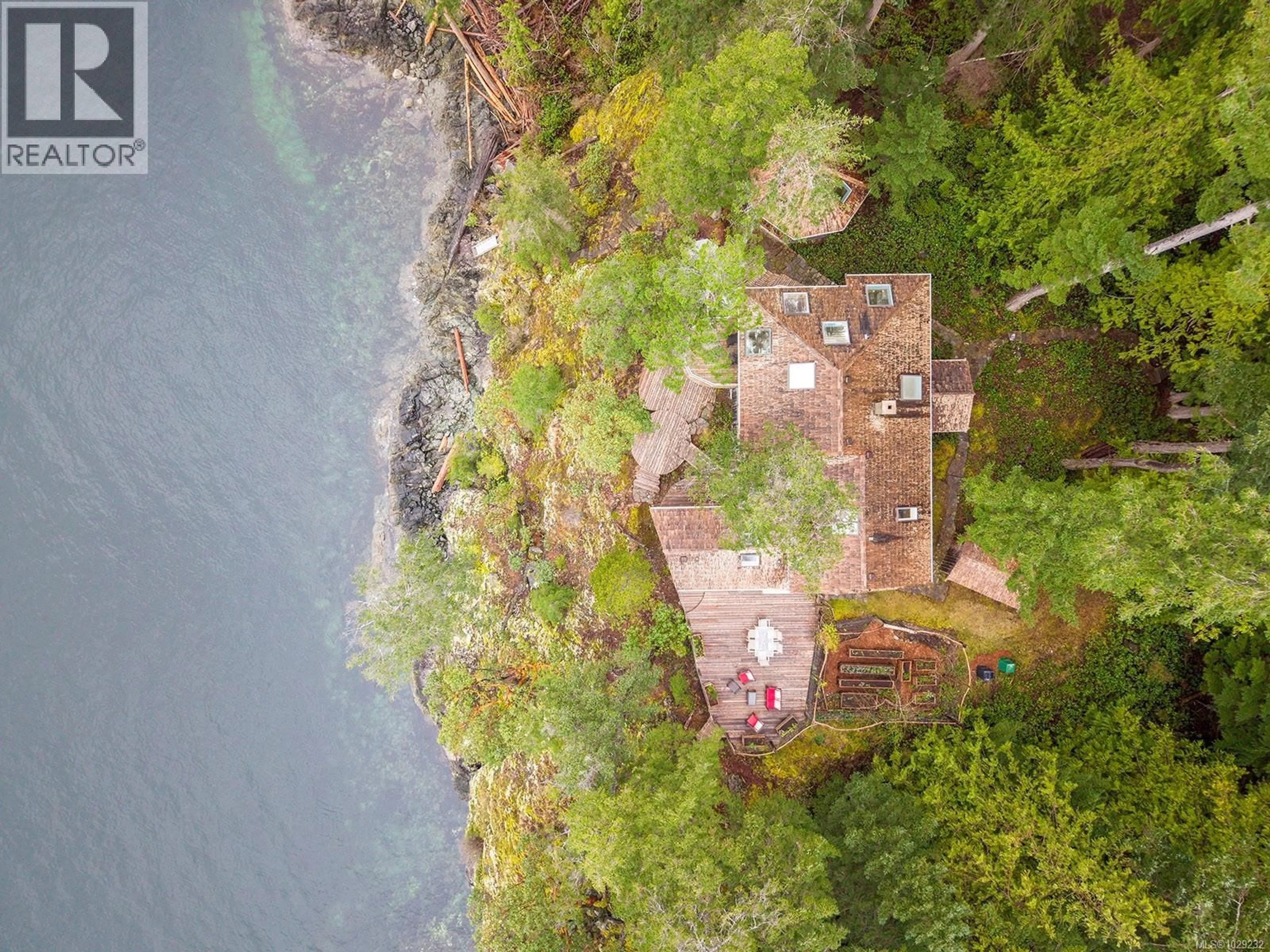 A pic from outside/outdoor area/front of a property/back of a property/a pic from drone, water/lake/river/ocean view for 1704 TIBER BAY ROAD, Cortes Island British Columbia V0P1K0