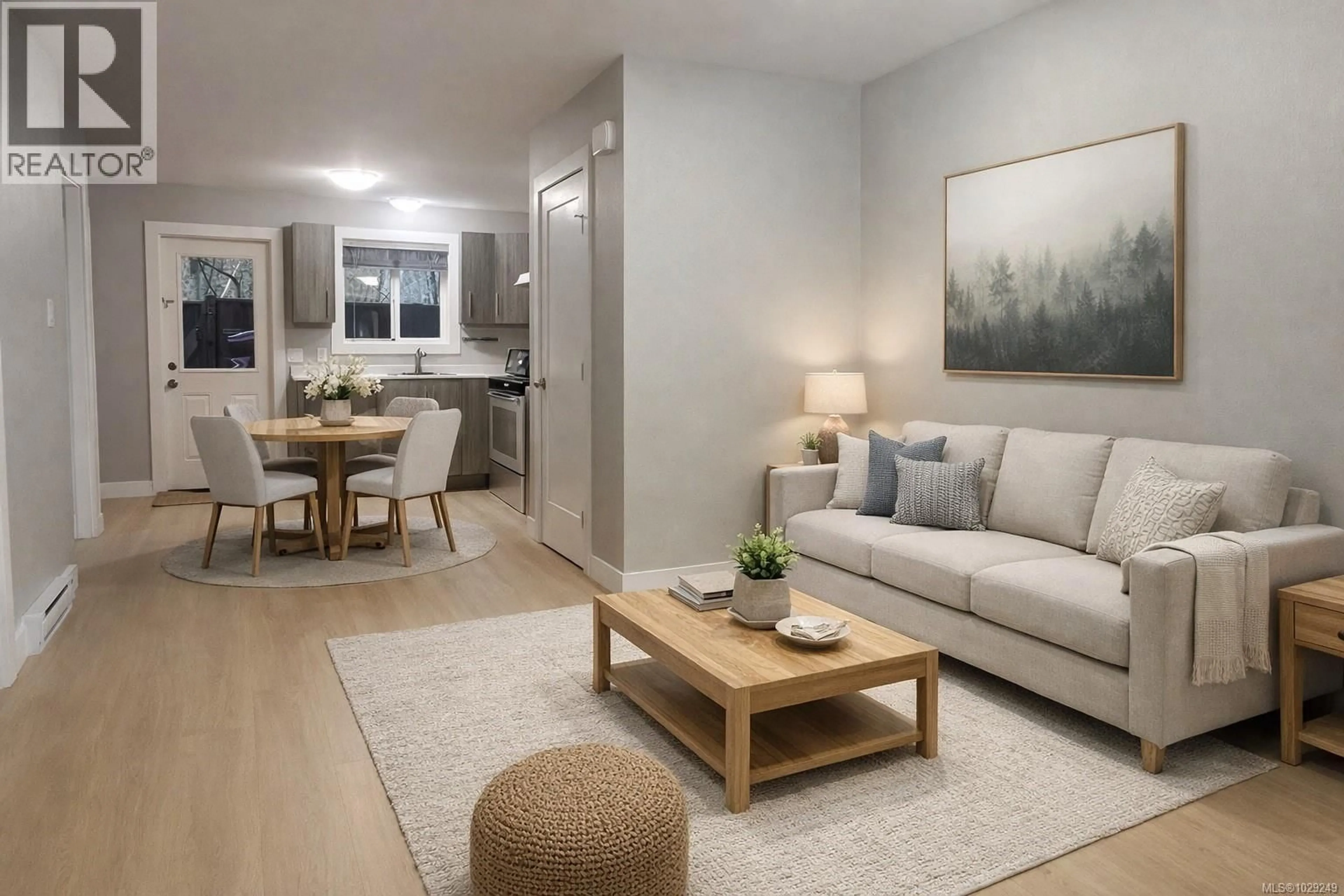 Living room with furniture, wood/laminate floor for 13 - 6790 GRANT ROAD WEST, Sooke British Columbia V9Z0L7