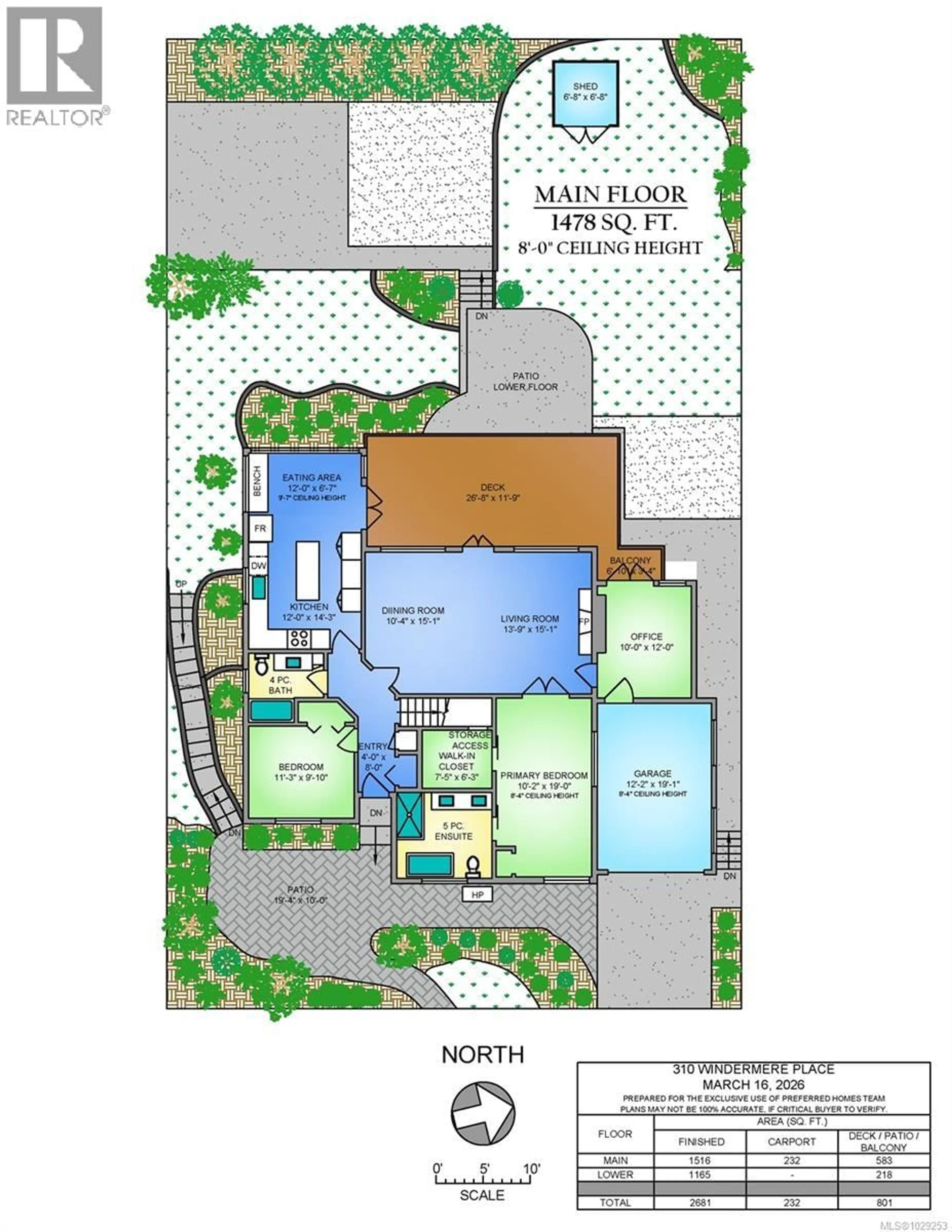 Floor plan for 310 WINDERMERE PLACE, Victoria British Columbia V8S3J3